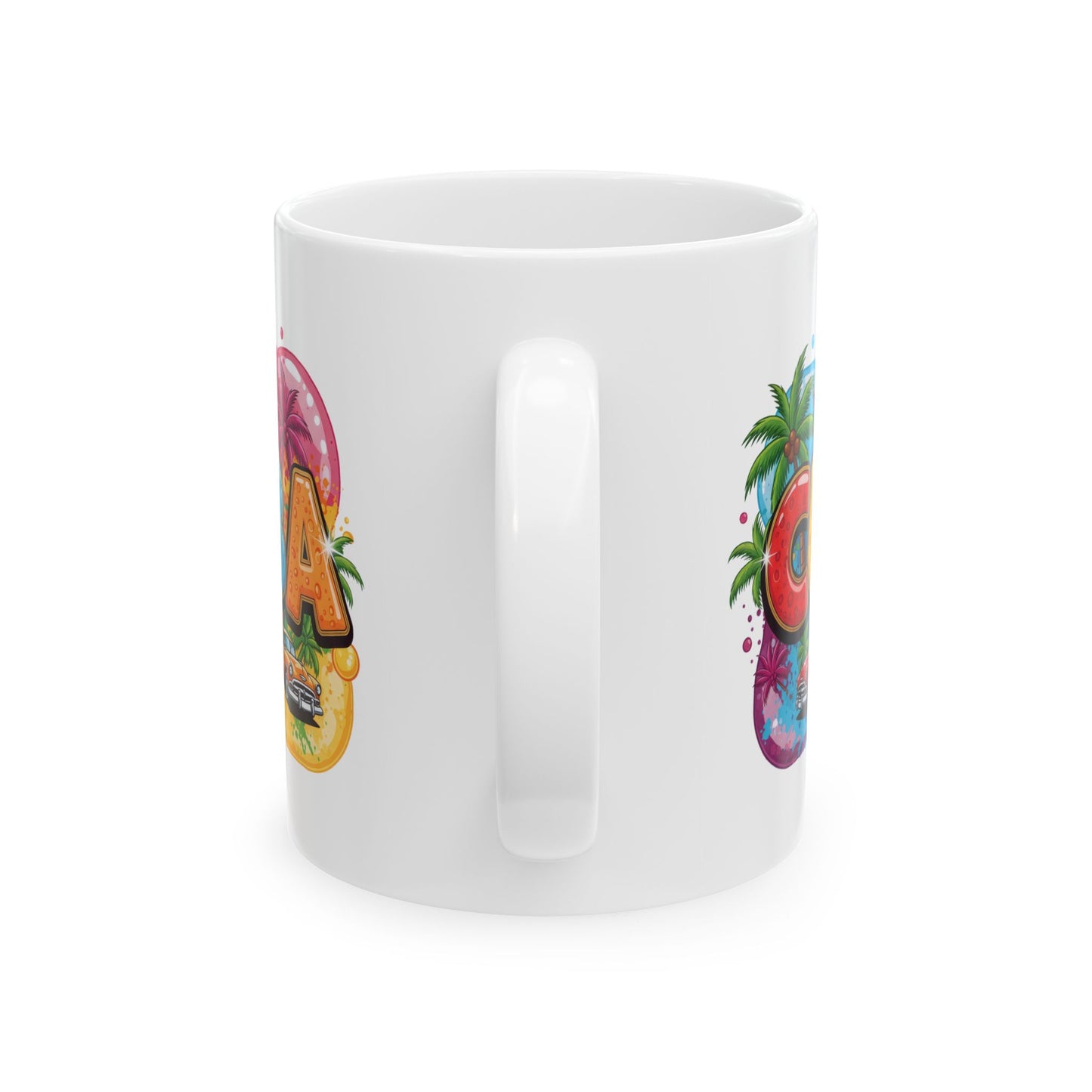 Colorful Cuban Flag Ceramic Mug, 11oz 15oz - Vibrant Cuba Souvenir Coffee Cup, Patriotic Tea Mug, Cuban American Gift, Kitchen Decor