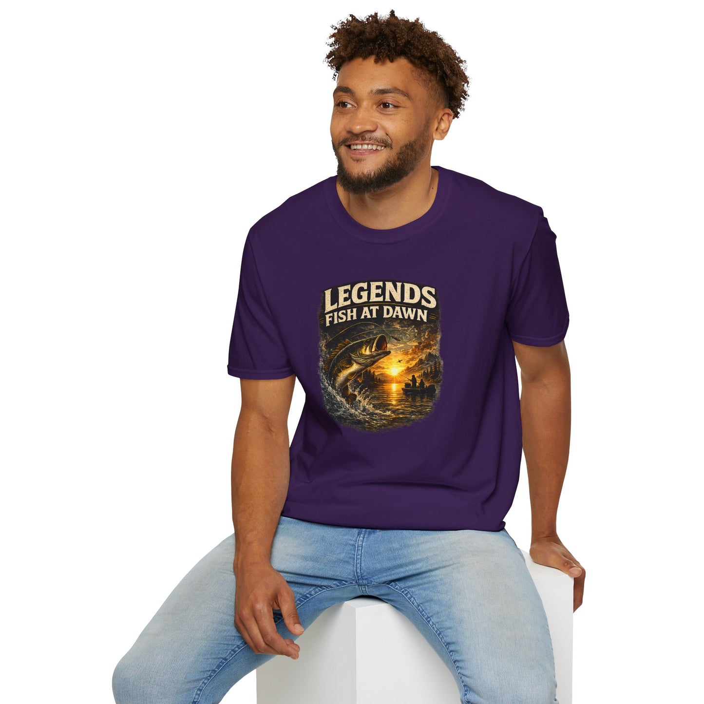 Fishing Shirt for Men, Legends Fish at Dawn Tee, Bass Fishing T-Shirt, Fisherman Gift, Fathers Day Shirt for Dad