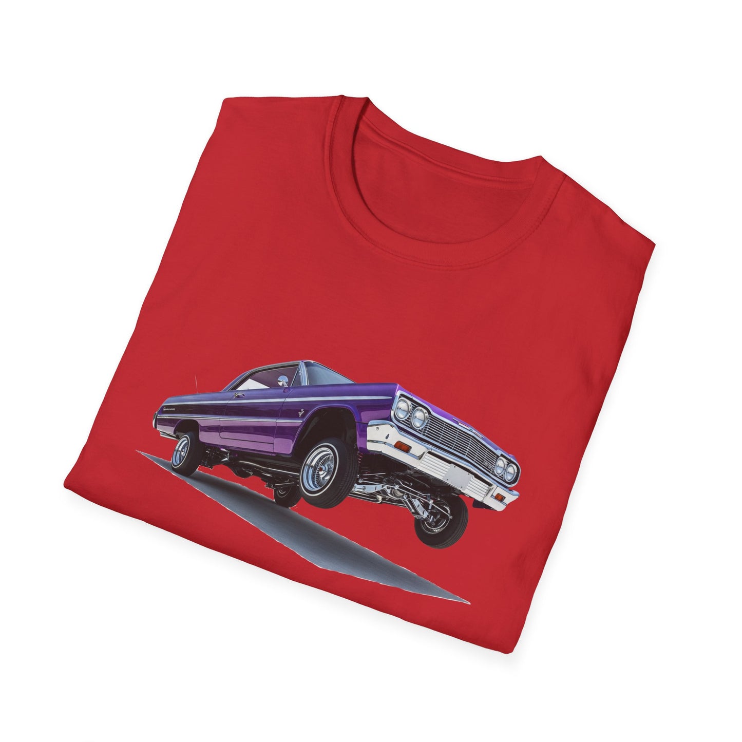 1964 Chevy Impala Hydraulics Lowrider Hoppin' Ink Drawing T-Shirt - Old School Hip Hop Cholo Art Tee Design - Chicano Car Club Graphic Tee
