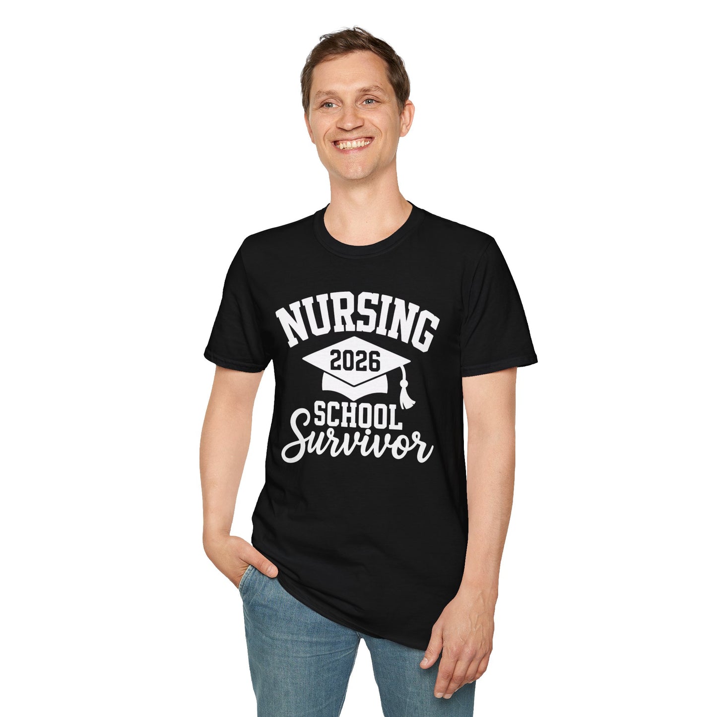 Nursing 2026 School Survivor T-Shirt, Nurse Graduation Shirt, RN Student Gift, Nursing School Grad Tee