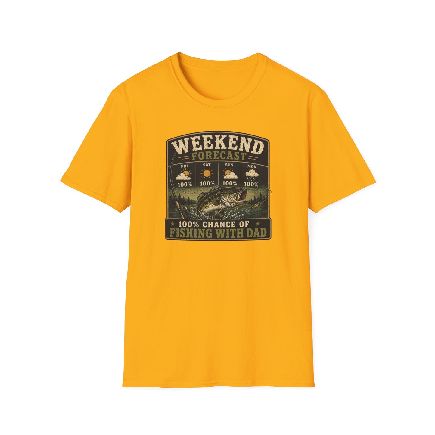 Fishing Dad Shirt, Weekend Forecast Fishing with Dad Tee, Bass Fishing T-Shirt, Fathers Day Gift for Dad, Fisherman Shirt