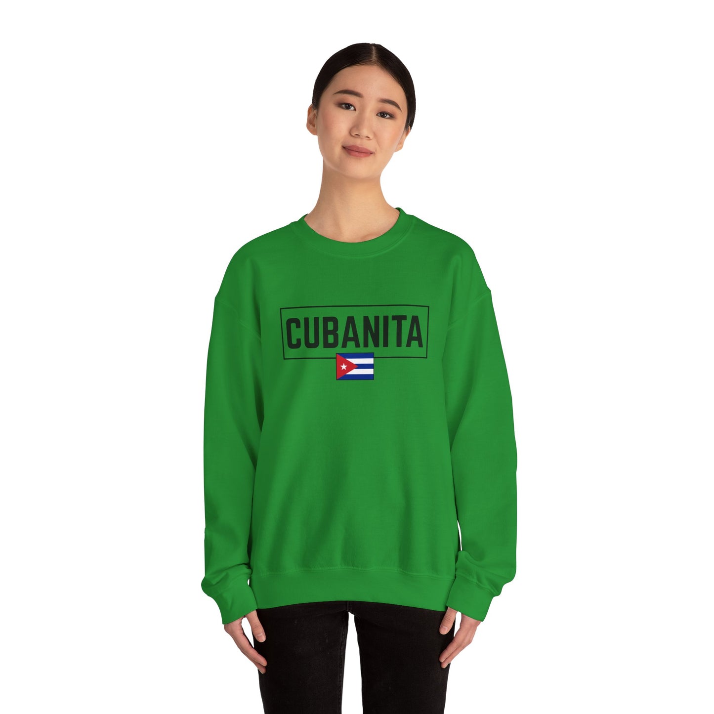 CUBANITA Sweatshirt – Cuban Flag Sweatshirt for Women, Latino Pride Sweatshirt, Cuba Heritage Top, Cuban Culture Graphic Sweatshirt