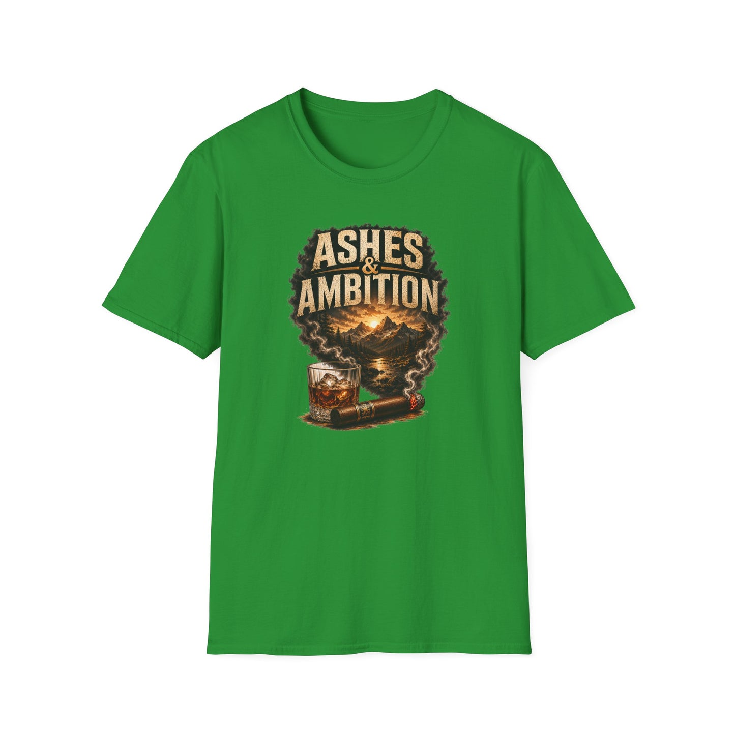 Ashes & Ambition Mountain Retreat T-Shirt – Cigar & Whiskey Lifestyle Tee