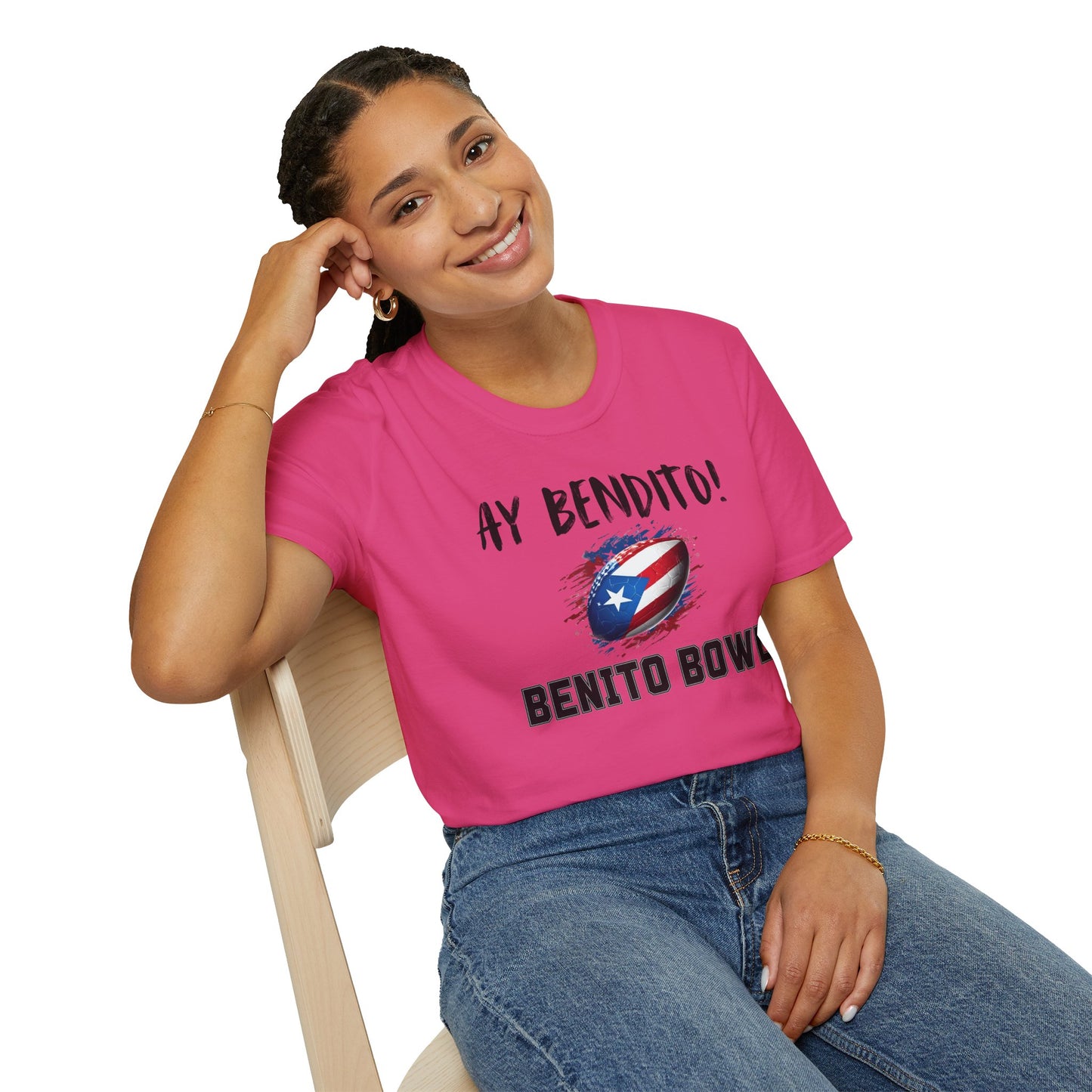 Ay Bendito! Benito Bowl T-Shirt, Halftime Benito Shirt, Football Fan Gift, Benito Tee, Puerto Rico Heritage Boriqua Pride Gift