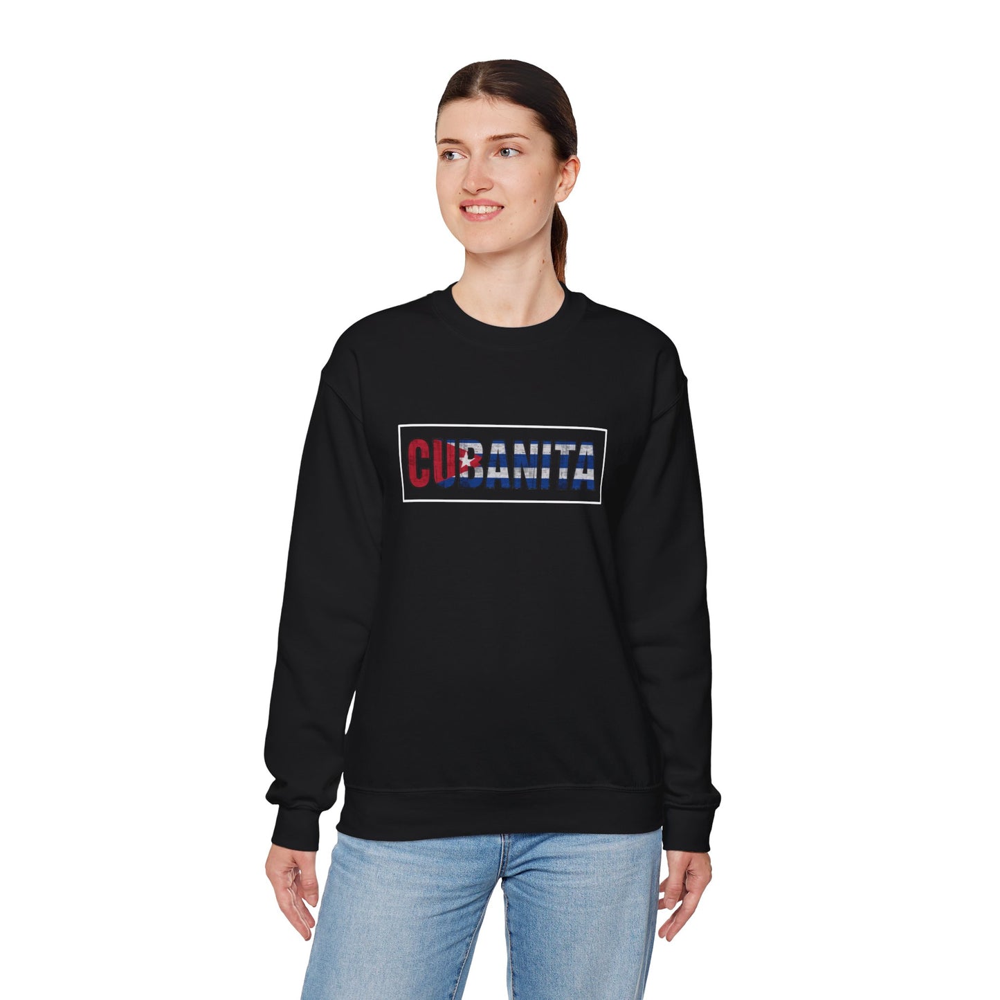 CUBANITA Sweatshirt – Cuban Flag Sweatshirt for Women, Latina Pride Sweatshirt, Cuba Heritage Top, Cuban Culture Graphic Sweatshirt