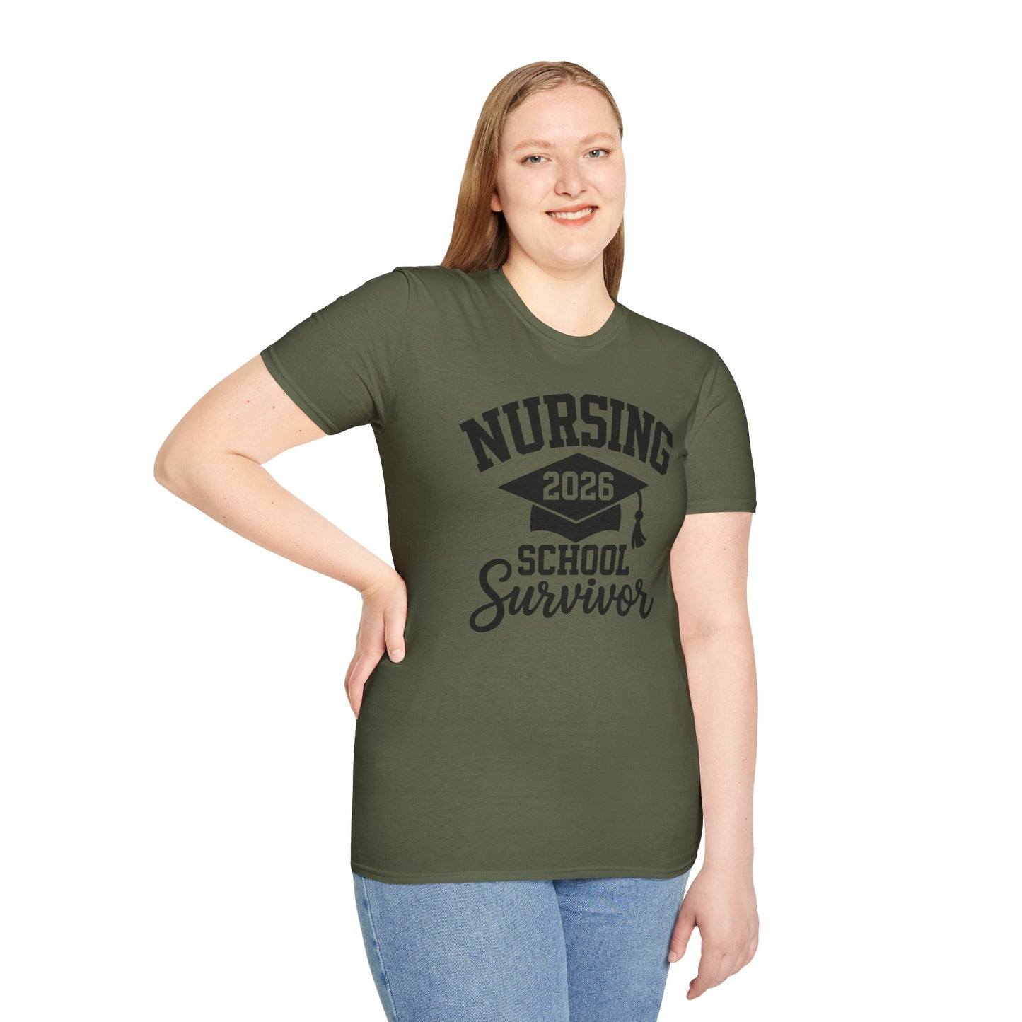Nursing 2026 School Survivor T-Shirt, Nurse Graduation Shirt, RN Student Gift, Nursing School Grad Tee