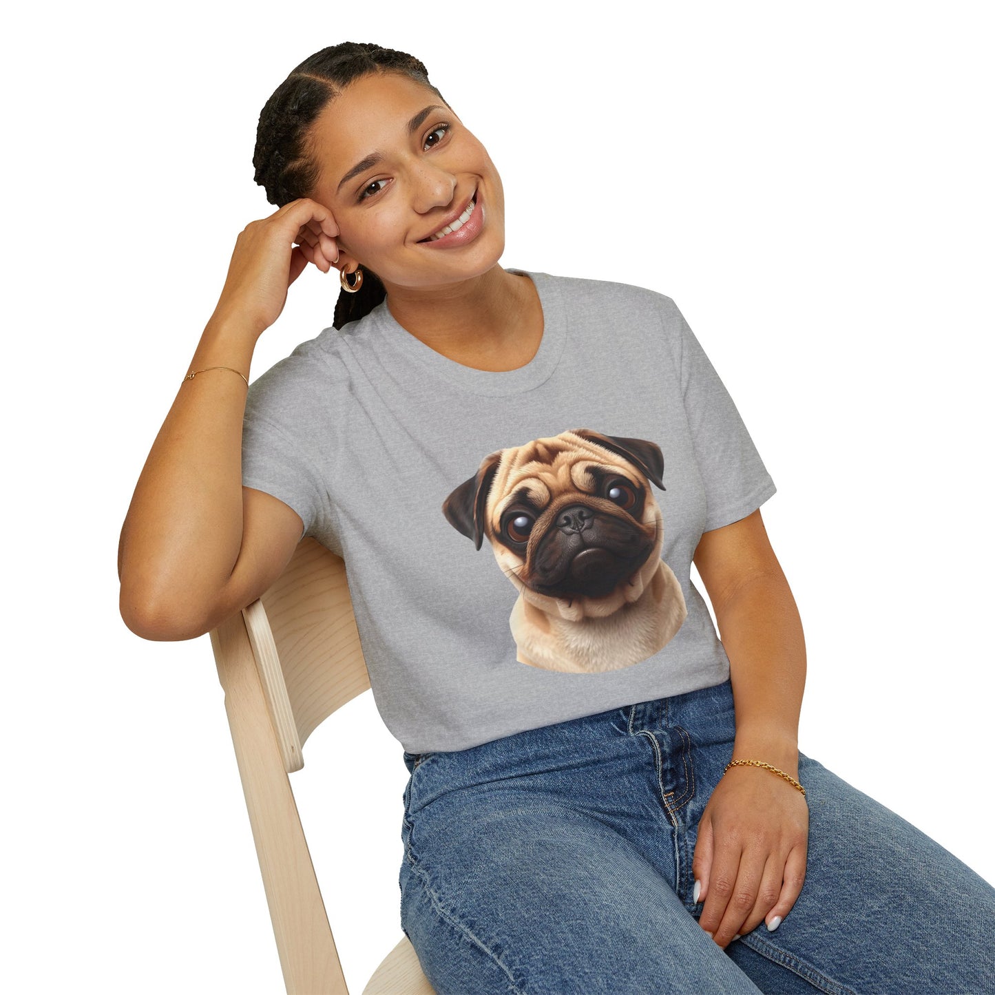 Pug Dog Portrait Shirt – Pug Dog Lover Gift, Cute Dog Mom Tee, Dog Dad Shirt, Pet Breed Apparel