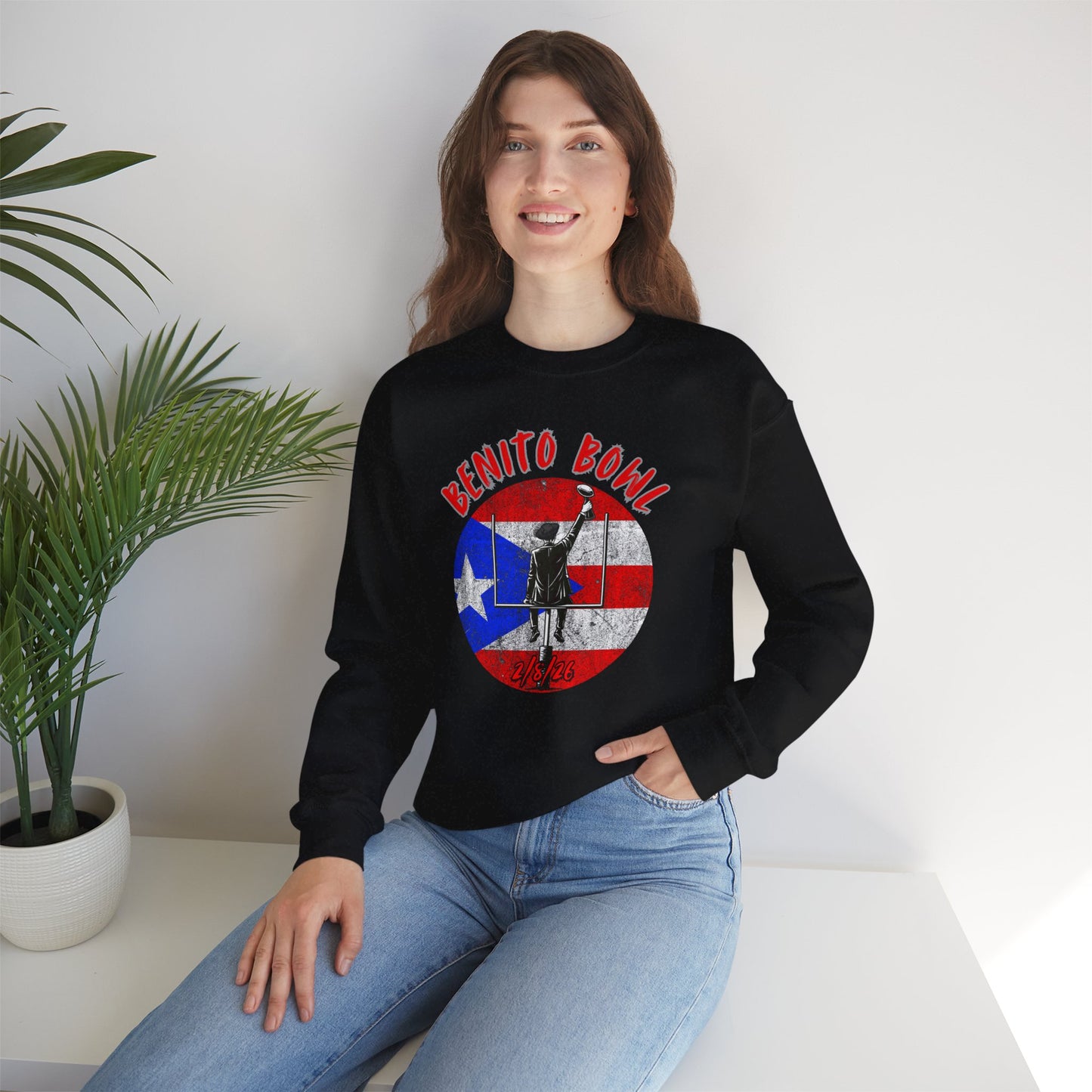 Benito Bowl 2/8/26 Sweatshirt – Puerto Rico Heritage, Boricua Pride Football Fan Sweatshirt
