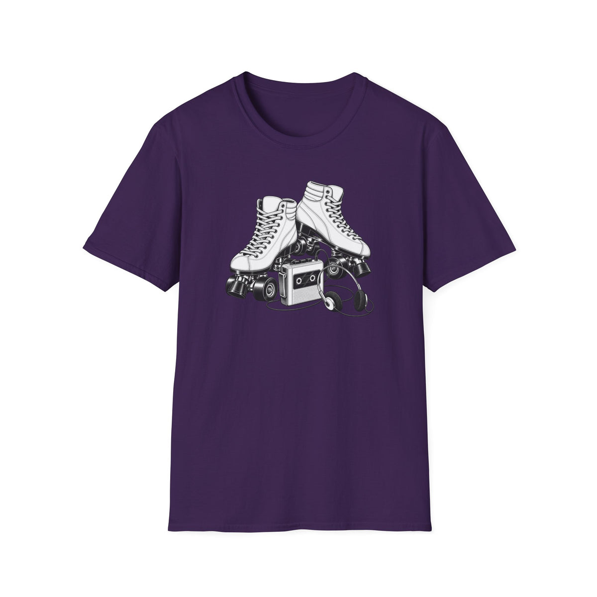 Roller Skate T-Shirt, Retro Cassette Tee, Vintage Roller Rink Shirt, Music Lover Gift, Skater Tee