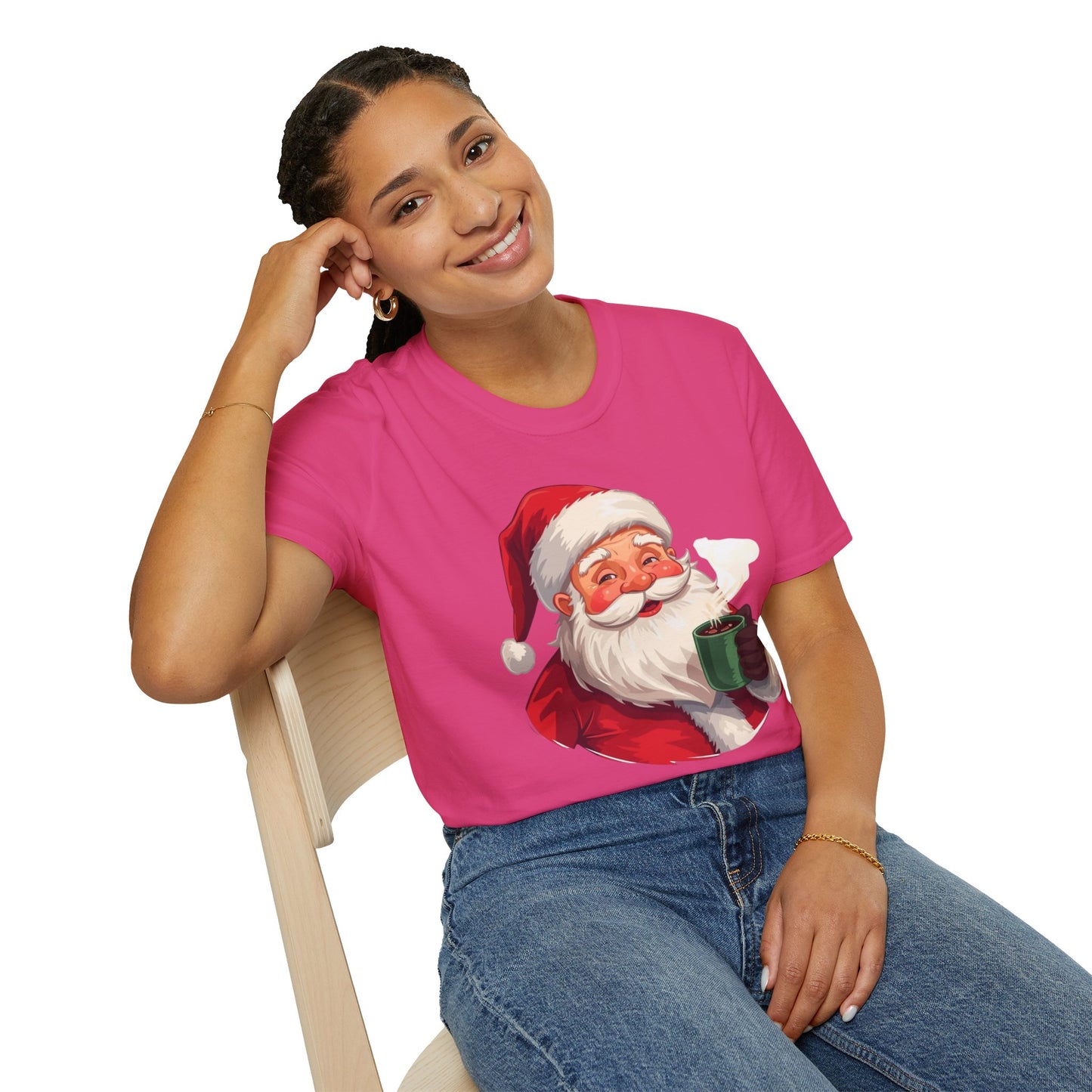 Santa enjoying Hot Chocolate Shirt, Family Christmas Shirts, Christmas T Shirt, Holiday Shirt, Cute Xmas Shirt for the family, Holiday Gift