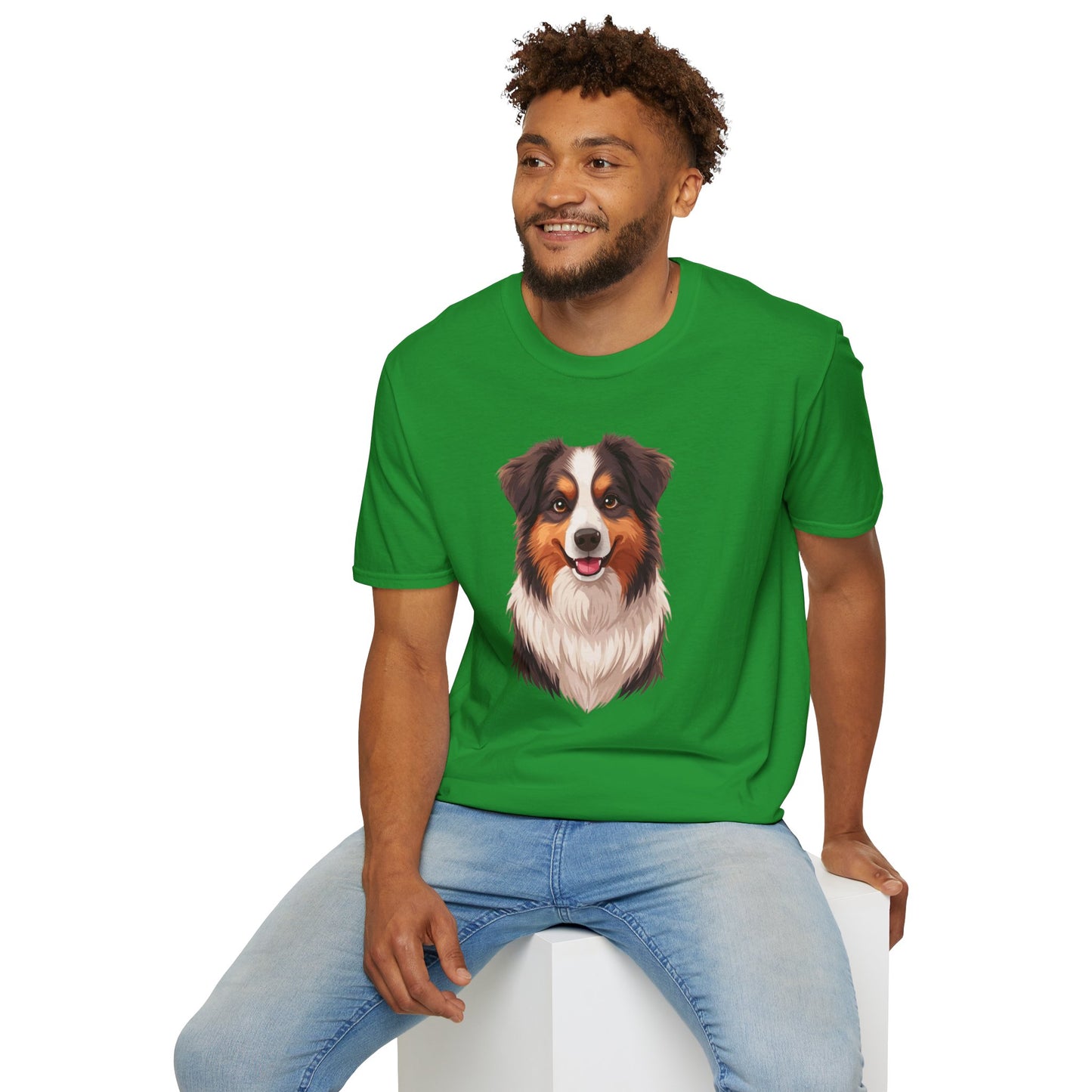Australian Shepherd Dog Portrait Shirt – Aussie Dog Lover Gift, Cute Dog Mom Tee, Dog Dad Shirt, Pet Breed Apparel