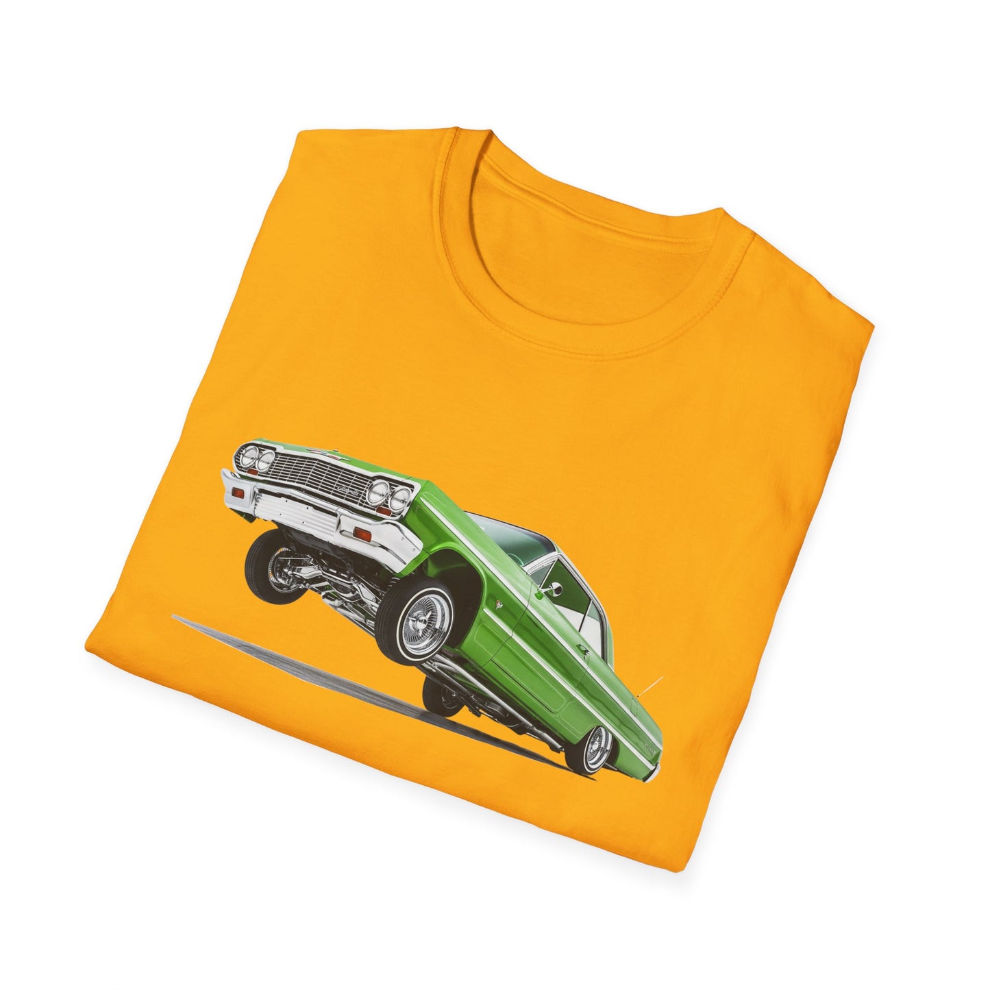 1964 Chevy Impala Hydraulics Lowrider Hoppin' Ink Drawing T-Shirt - Old School Hip Hop Cholo Art Tee Design - Chicano Car Club Graphic Tee