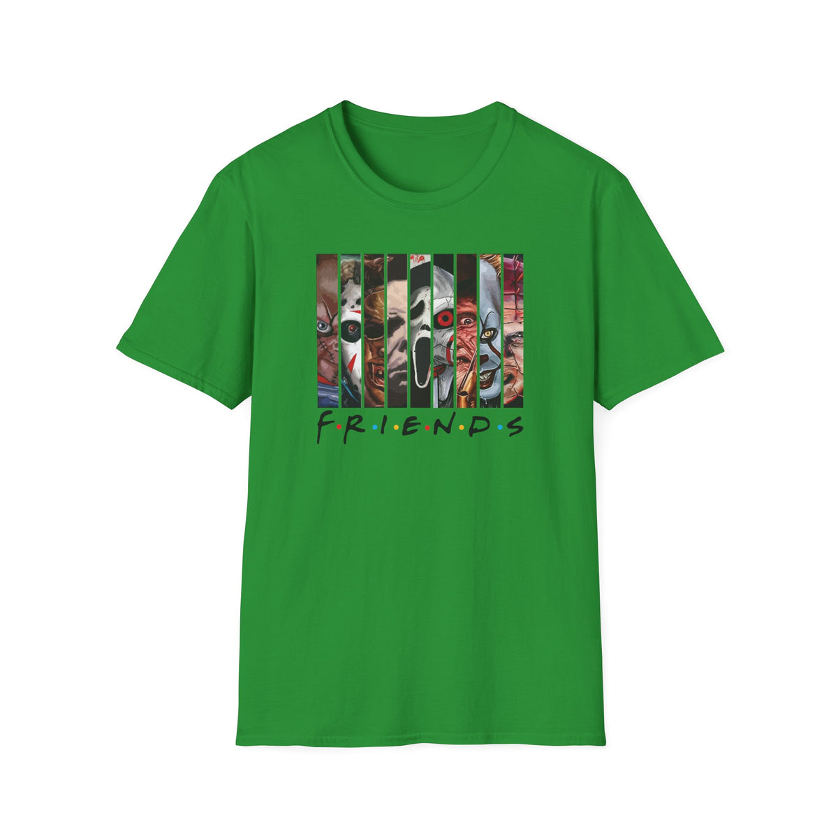 Horror Movie Villains Halloween Friends Softstyle T-Shirt, Scary Movie Tee, Halloween Shirt, Horror Movie Fan Gift, Horror Movie Characters