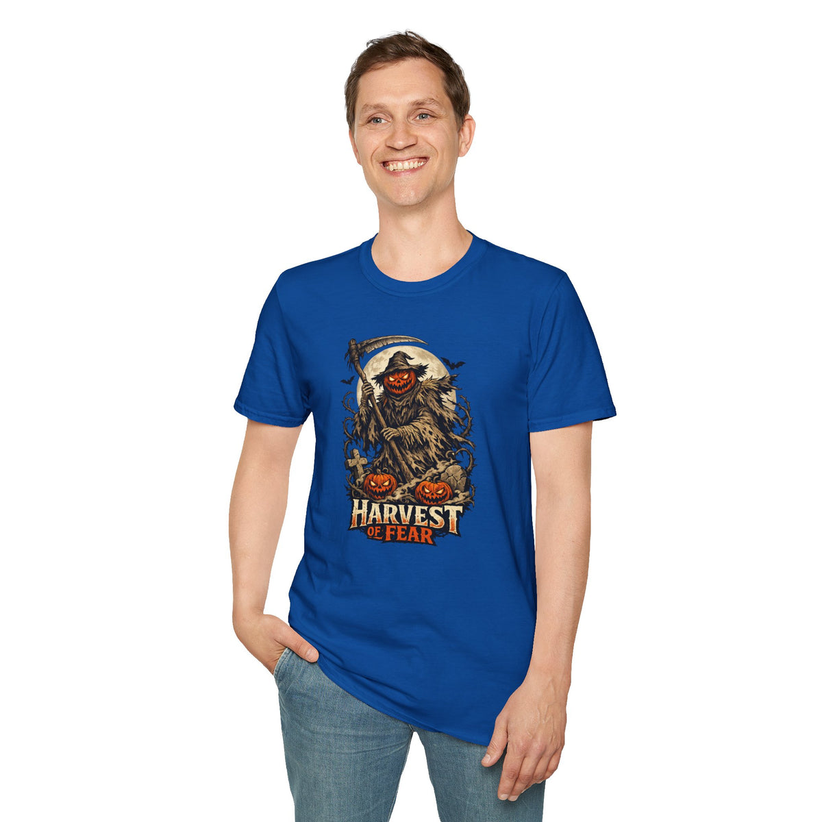 Halloween Horror Shirt, Harvest of Fear T-Shirt, Pumpkin Reaper Tee, Scary Scarecrow Shirt, Spooky Season Gift