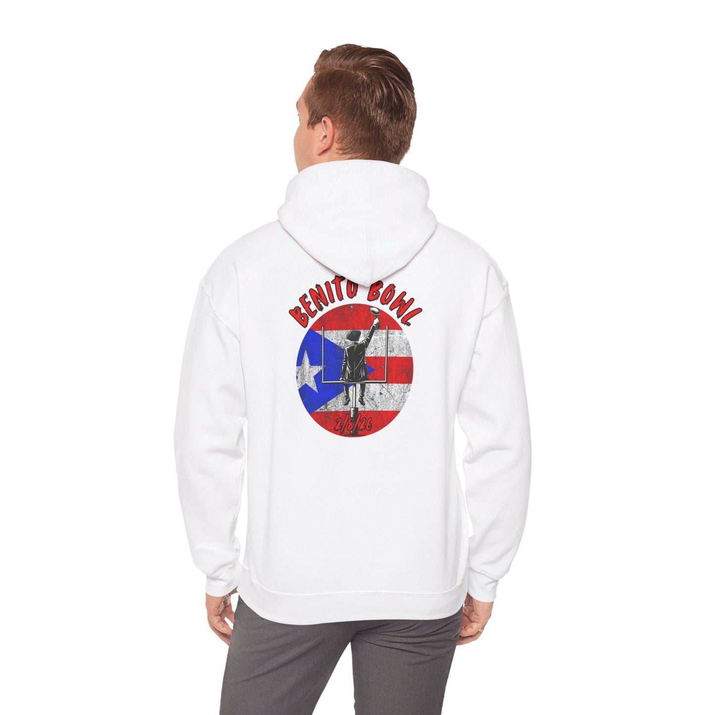 Benito Bowl 2/8/26 Hoodie – Puerto Rico Heritage, Boricua Pride Football Benito Fan Hoodie