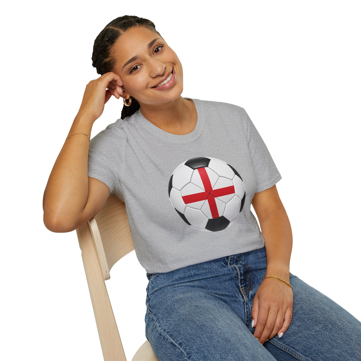 England Soccer Ball Shirt, England Football Tee, Red White Soccer T-Shirt, Game Day Fan Shirt, Sports Gift