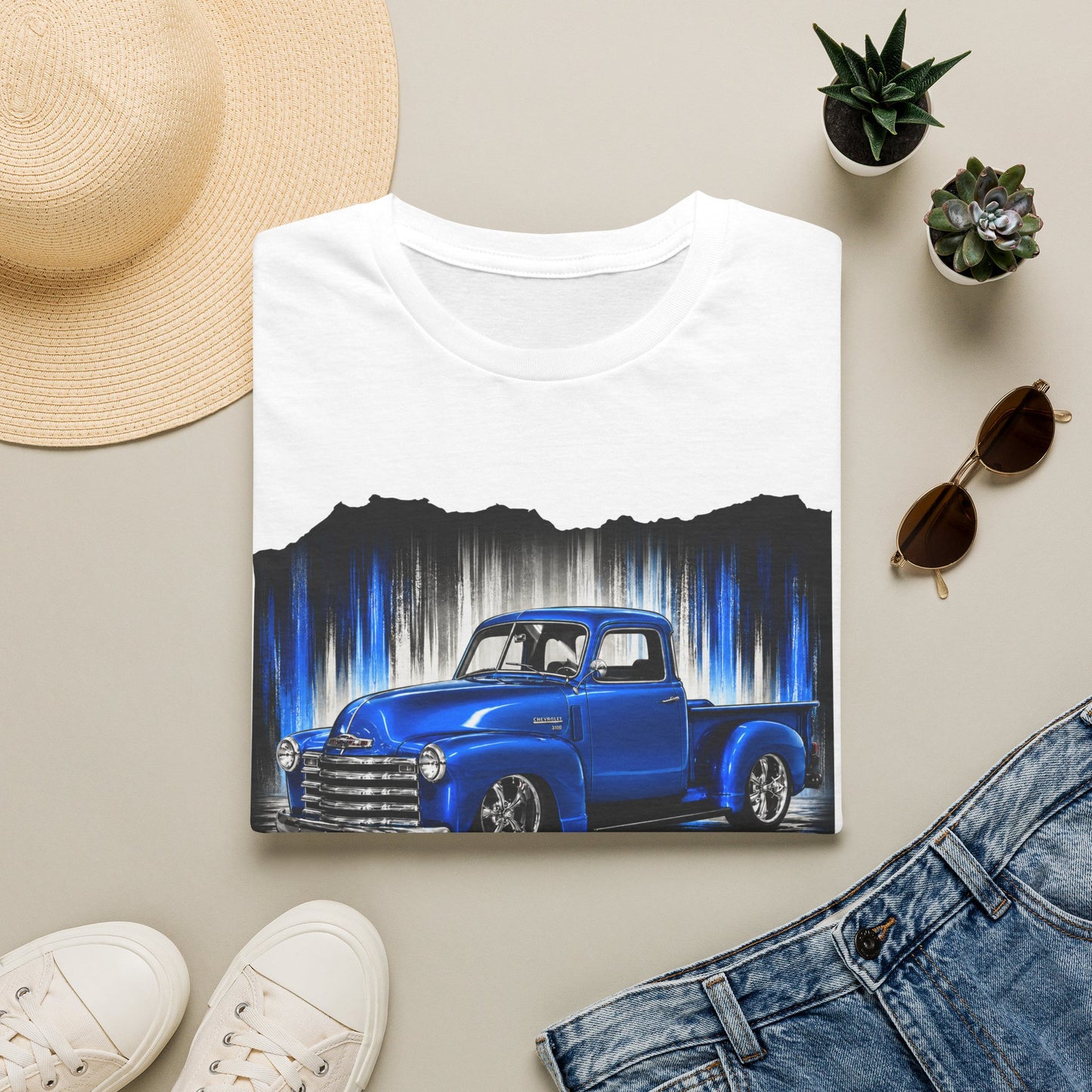 Vintage Truck Shirt, Blue Pickup Truck Tee, Classic Truck Graphic Shirt, Truck Enthusiast Gift, Retro Auto Unisex Tee
