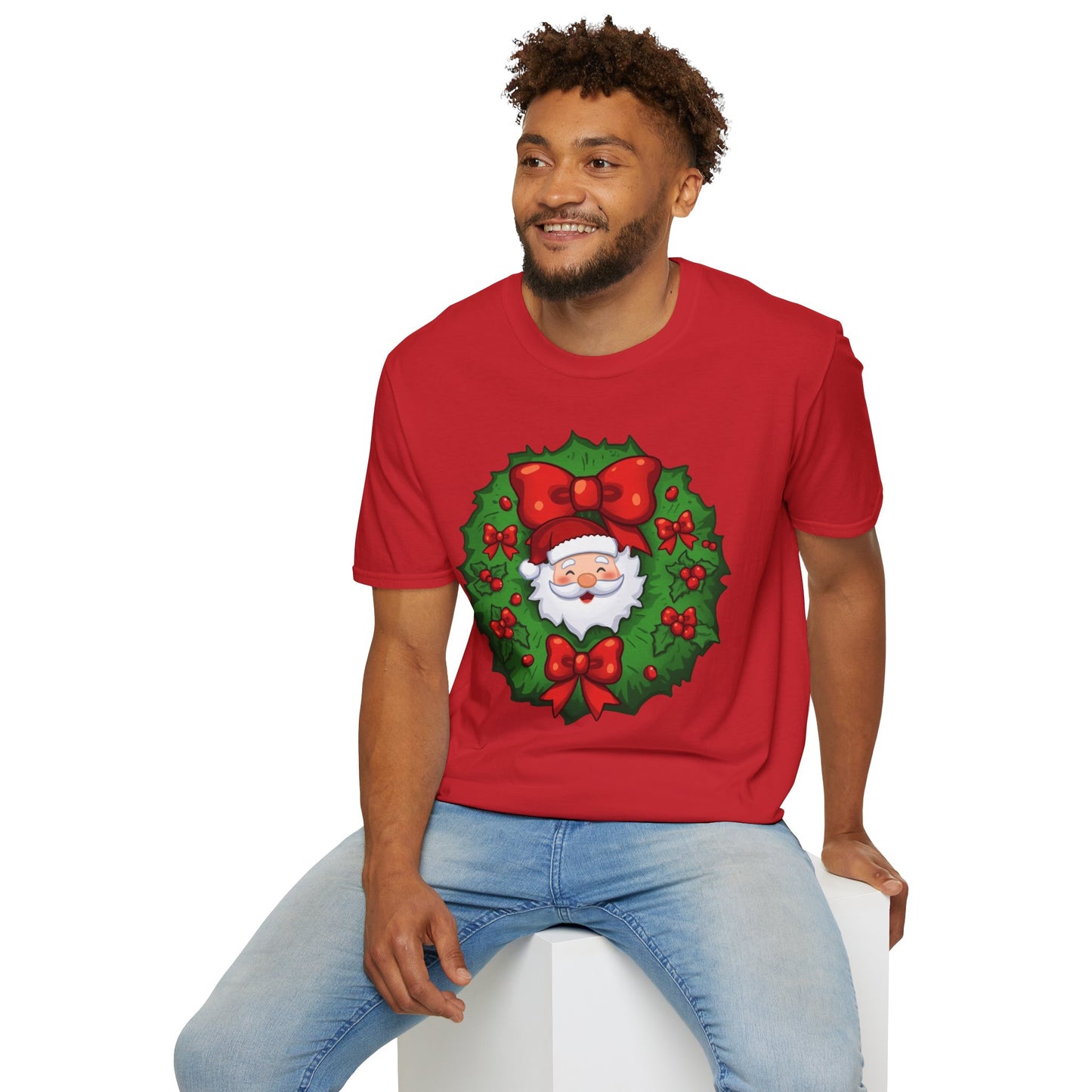 Santa Wreath Shirt, Family Christmas Shirts, Christmas T Shirt, Holiday Shirt, Cute Xmas Shirt for the family, Holiday Gift