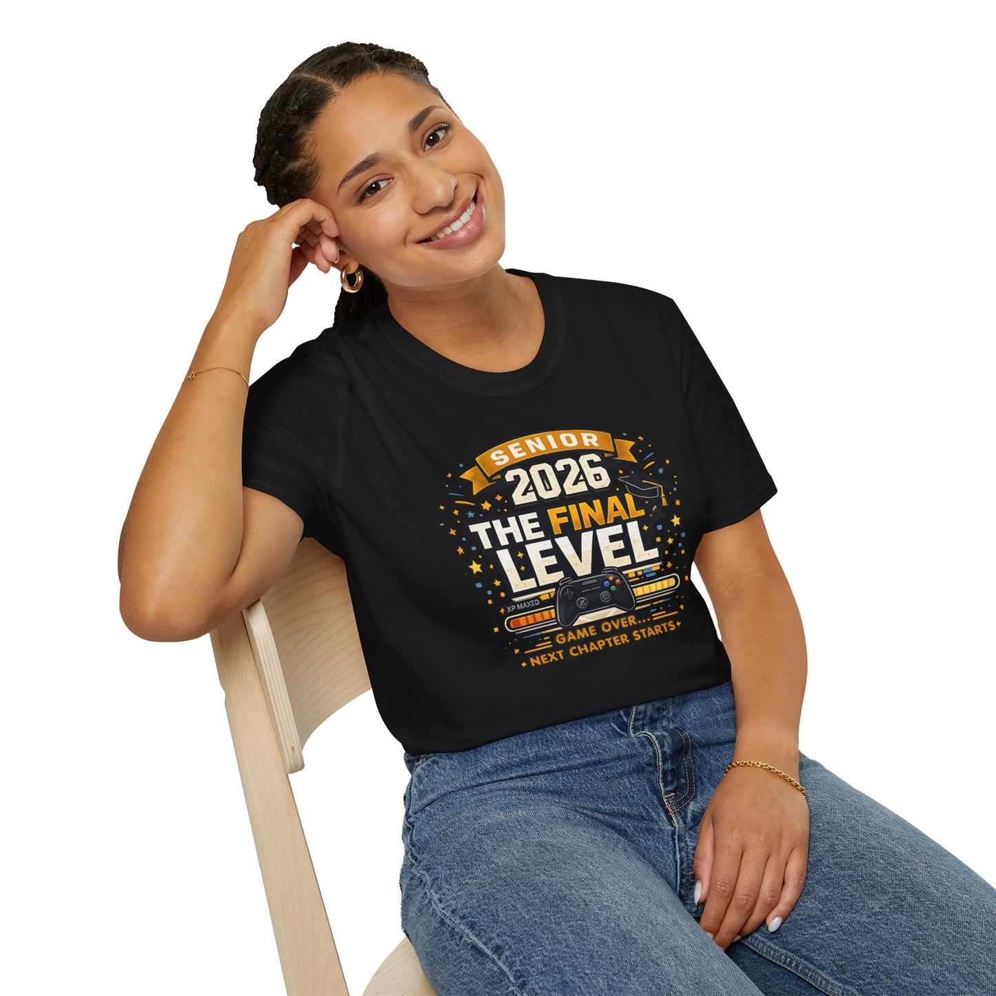 Senior 2026 The Final Level Gamer Graduation T-Shirt, Class of 2026 Game Over Next Chapter Starts Tee for Boys Girls Grad