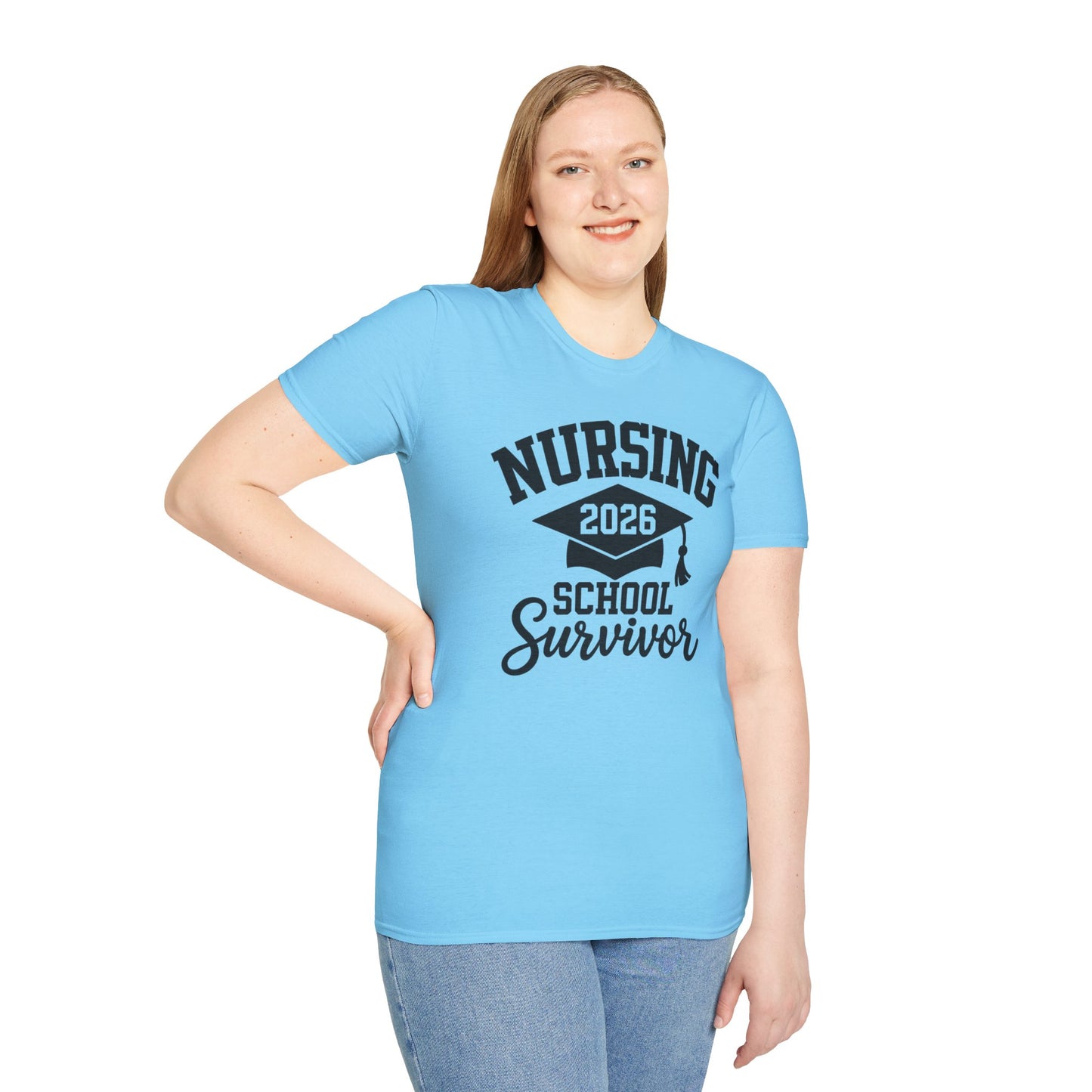 Nursing 2026 School Survivor T-Shirt, Nurse Graduation Shirt, RN Student Gift, Nursing School Grad Tee