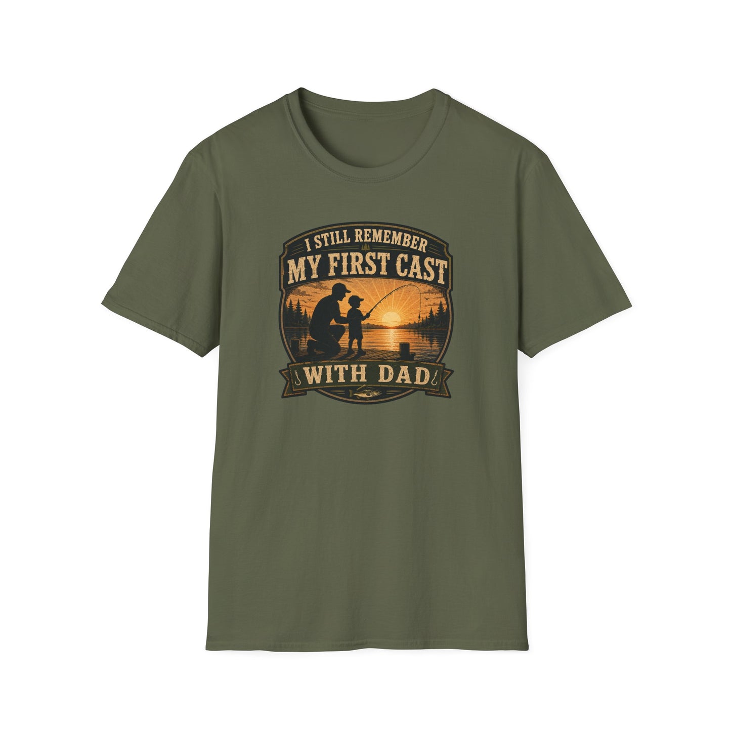 Fishing Dad Shirt, First Cast with Dad Tee, Fathers Day Fishing T-Shirt, Fisherman Gift, Dad and Son Fishing Shirt