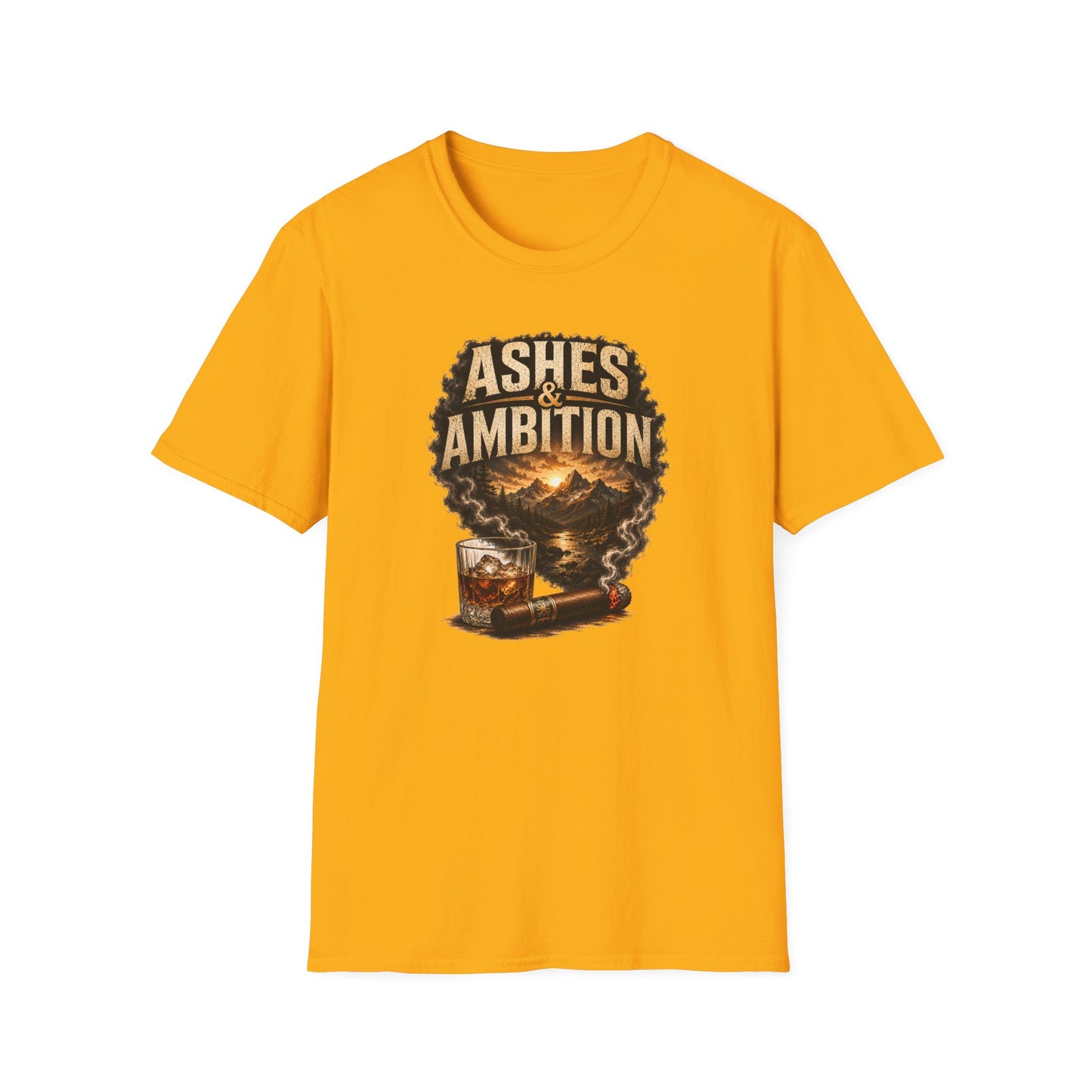 Ashes & Ambition Mountain Retreat T-Shirt – Cigar & Whiskey Lifestyle Tee