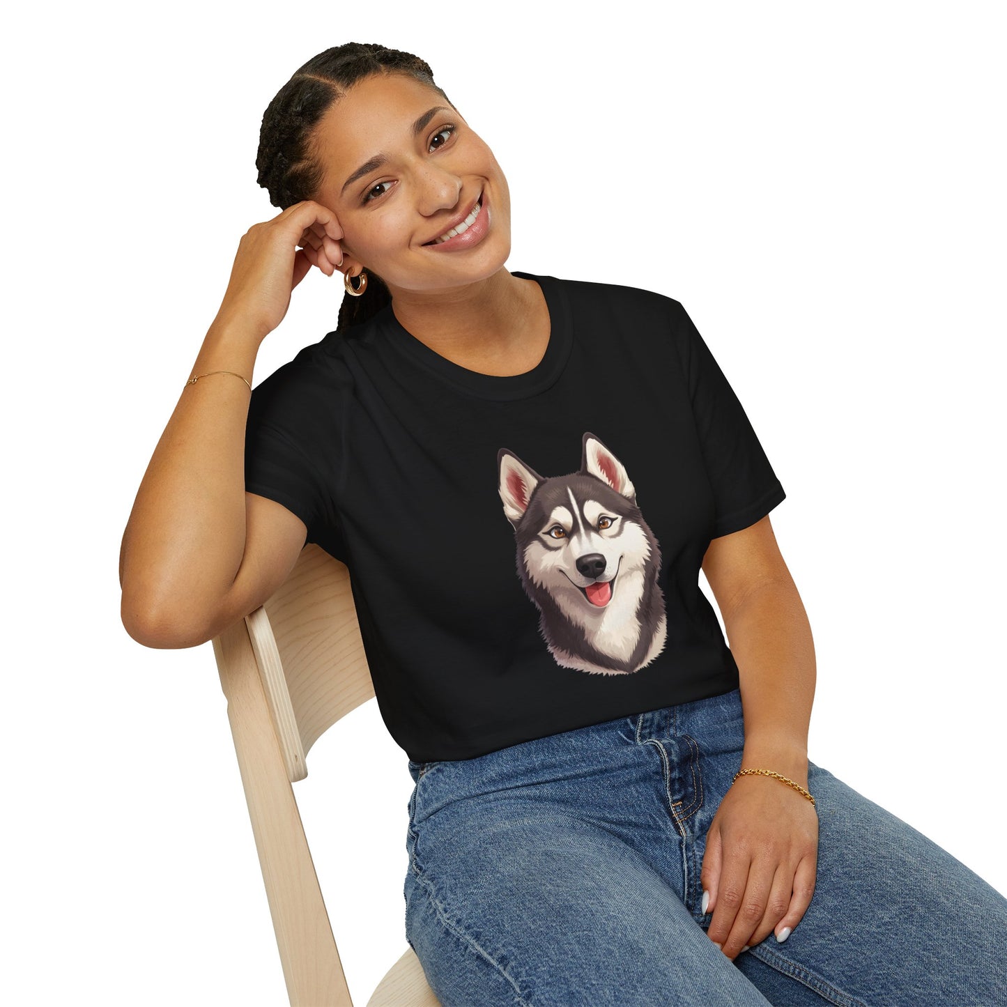 Siberian Husky Dog Portrait Shirt – Husky Dog Lover Gift, Cute Dog Mom Tee, Dog Dad Shirt, Pet Breed Apparel