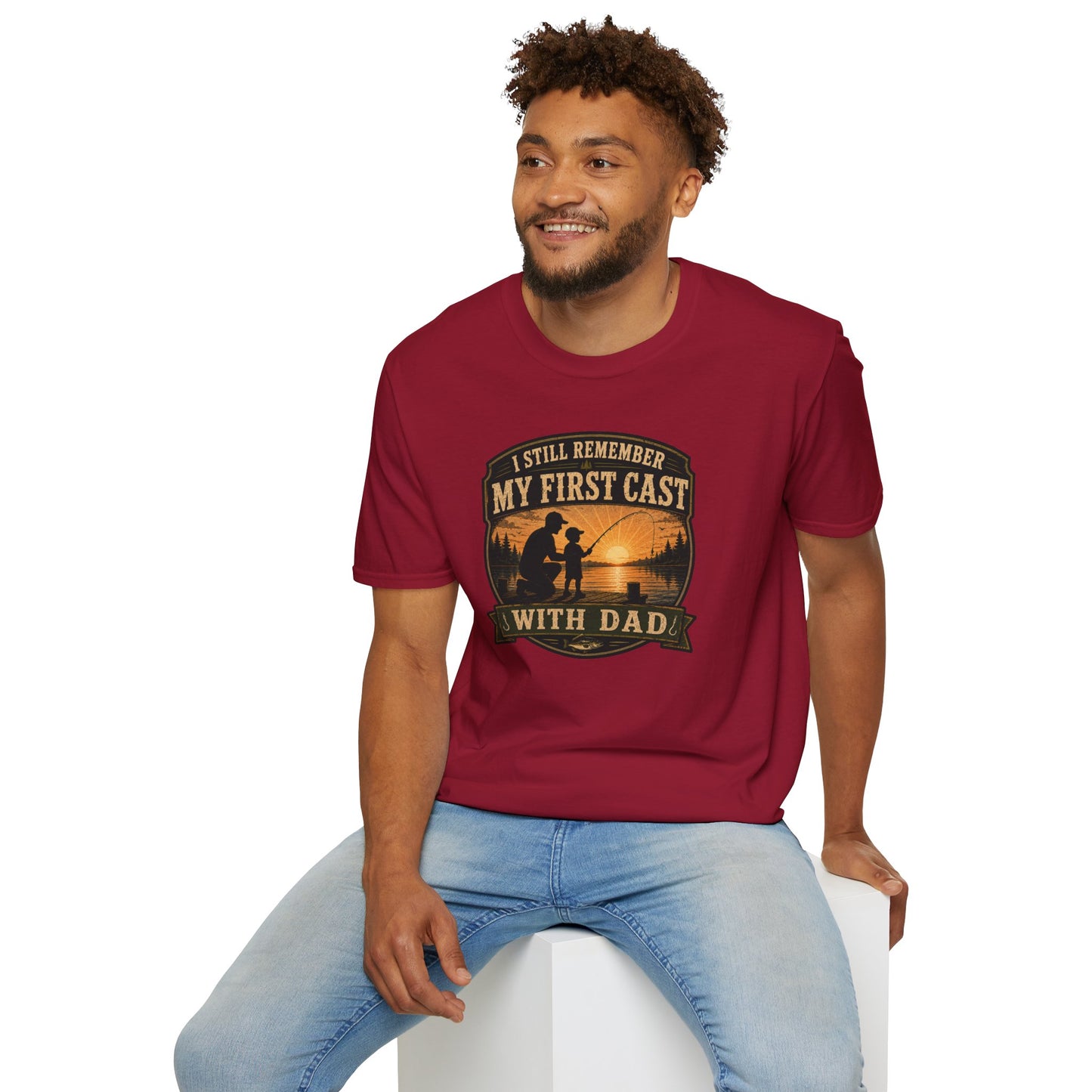 Fishing Dad Shirt, First Cast with Dad Tee, Fathers Day Fishing T-Shirt, Fisherman Gift, Dad and Son Fishing Shirt