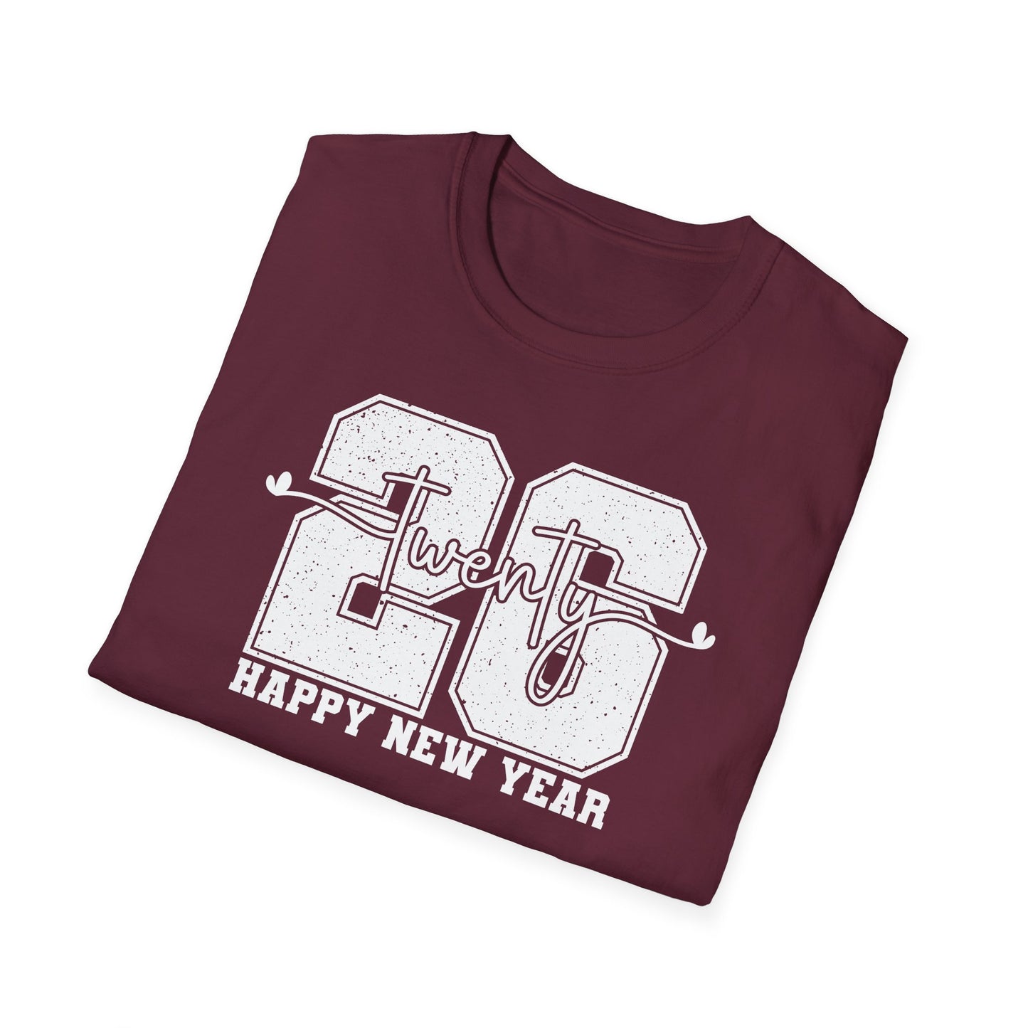 Happy New Year 2026 T-Shirt – Distressed Varsity 26 Twenty New Year Shirt, Retro College Style NYE Tee, New Year’s Eve Party Graphic Top