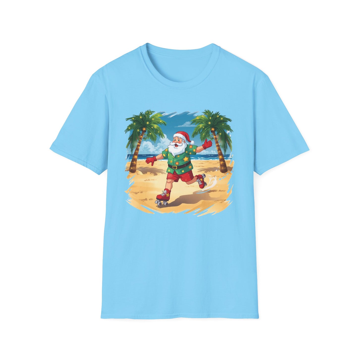 Tropical Santa skating shirt, Family Christmas Shirts, Christmas T Shirt, Holiday Shirt, Cute Xmas Shirt for the family, Holiday Gift