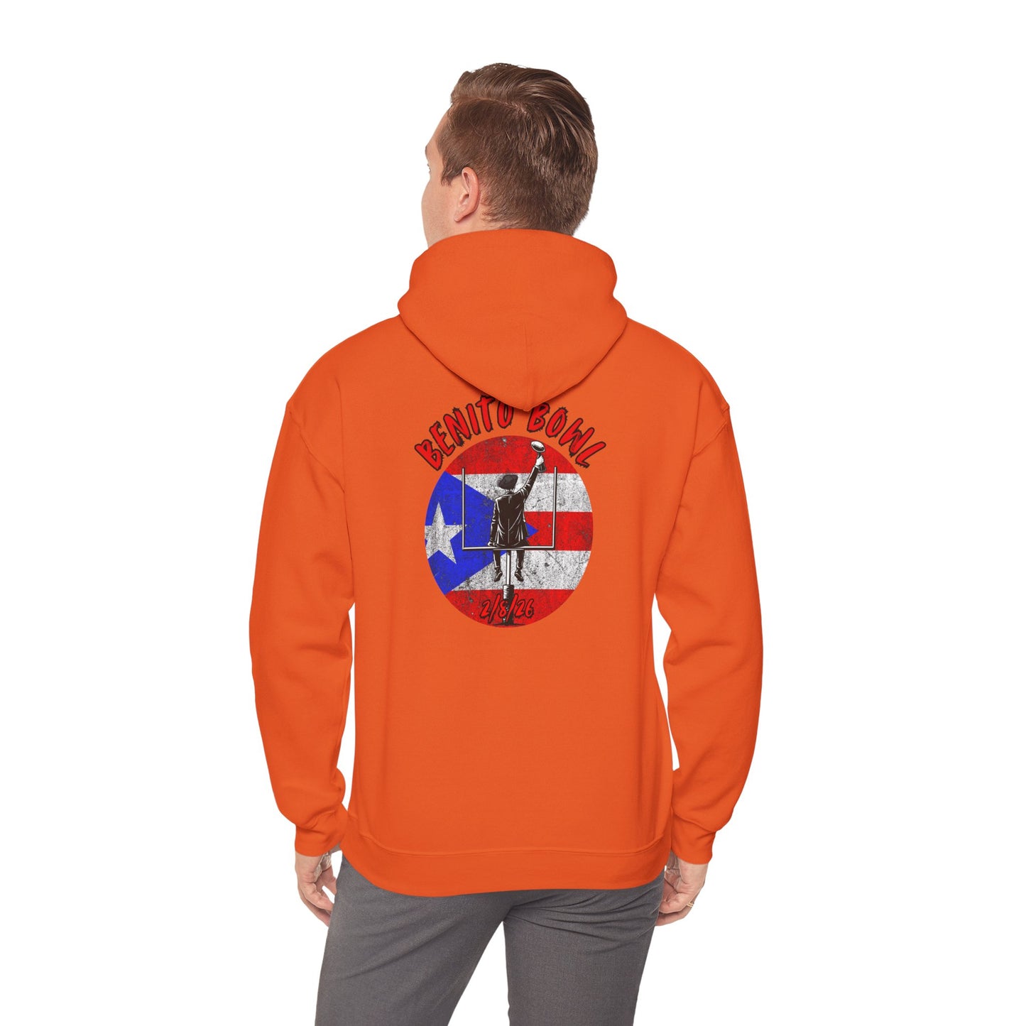Benito Bowl 2/8/26 Hoodie – Puerto Rico Heritage, Boricua Pride Football Benito Fan Hoodie