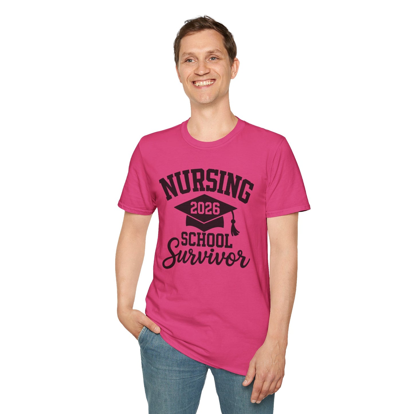 Nursing 2026 School Survivor T-Shirt, Nurse Graduation Shirt, RN Student Gift, Nursing School Grad Tee