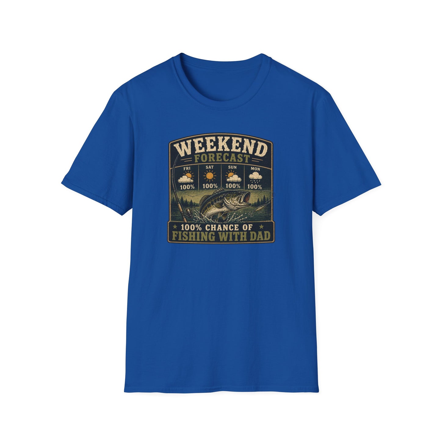 Fishing Dad Shirt, Weekend Forecast Fishing with Dad Tee, Bass Fishing T-Shirt, Fathers Day Gift for Dad, Fisherman Shirt