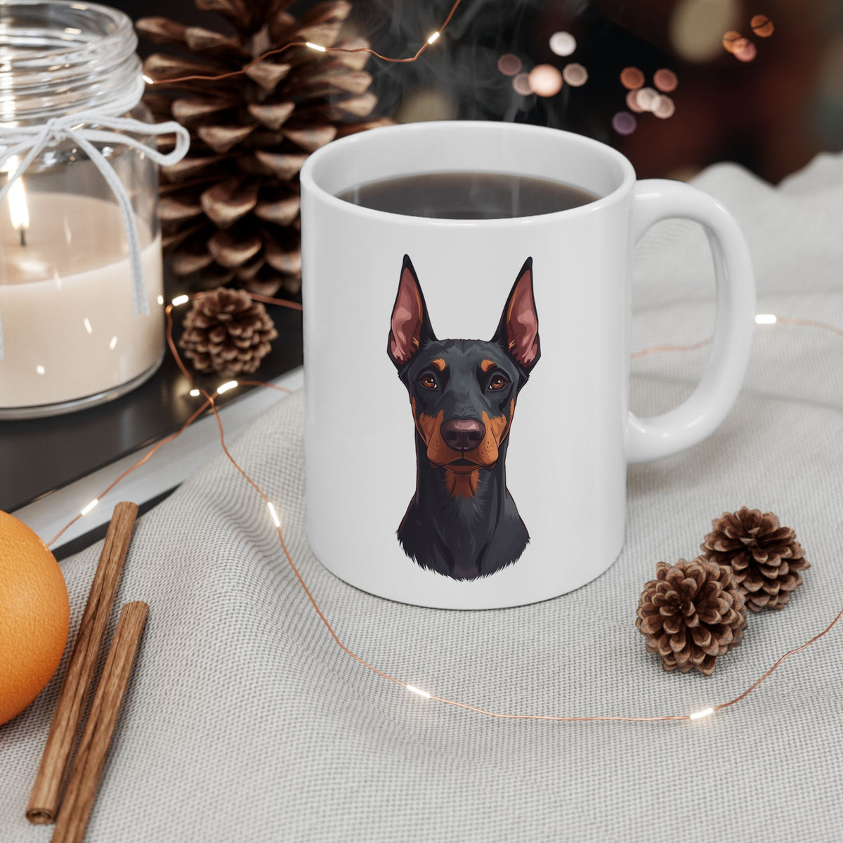 Doberman Mug, Doberman Pinscher Coffee Mug, Dog Lover Gift, Doberman Mom Dog Dad Mug, Pet Parent Cup 11oz or 15oz, Dog Lover Gift