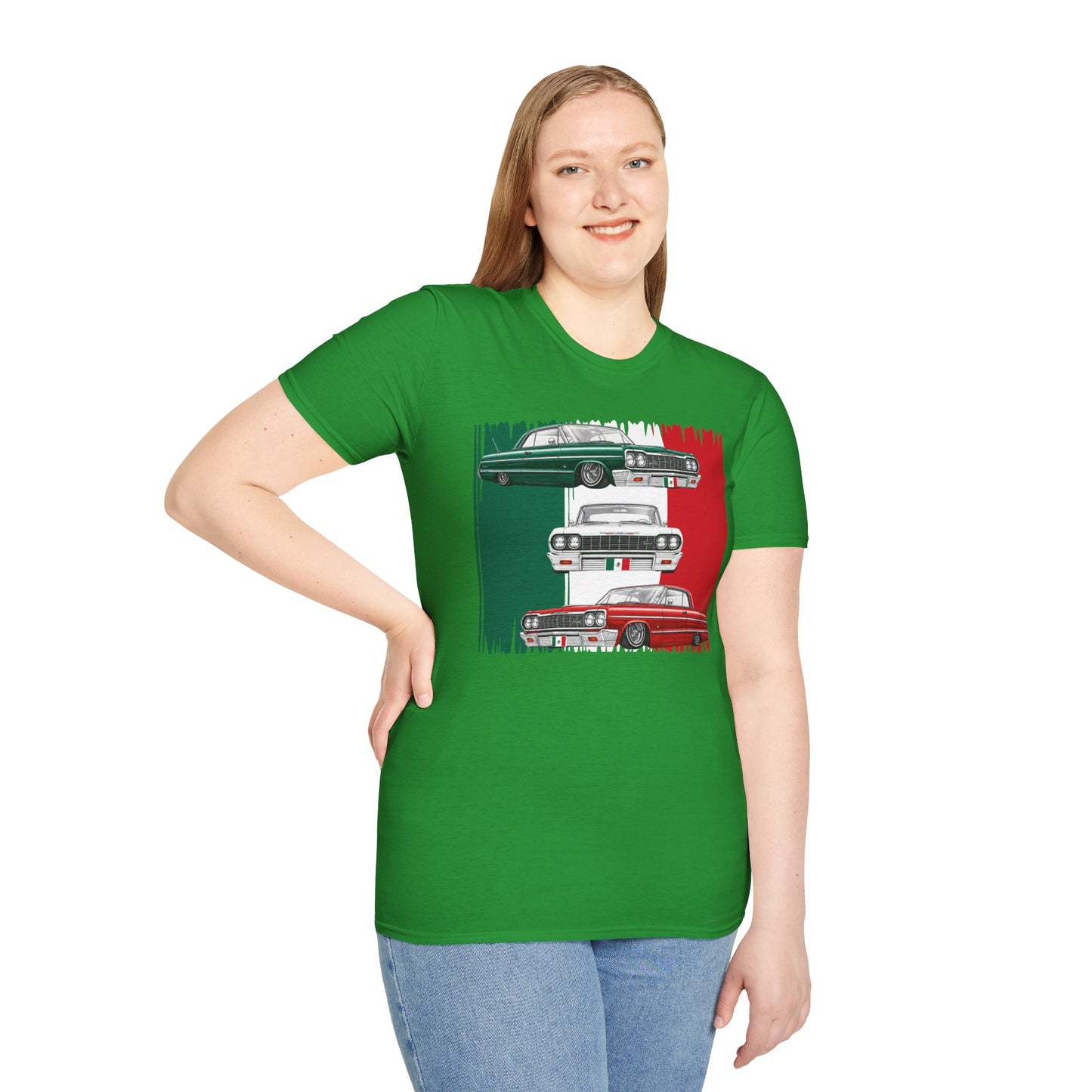 Lowrider Shirt, Mexican Flag Classic Car Tee, Vintage Car Graphic Shirt, Car Enthusiast Gift, Retro Auto Unisex Tee