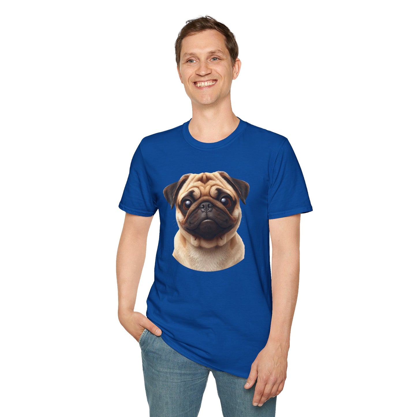 Pug Dog Portrait Shirt – Pug Dog Lover Gift, Cute Dog Mom Tee, Dog Dad Shirt, Pet Breed Apparel