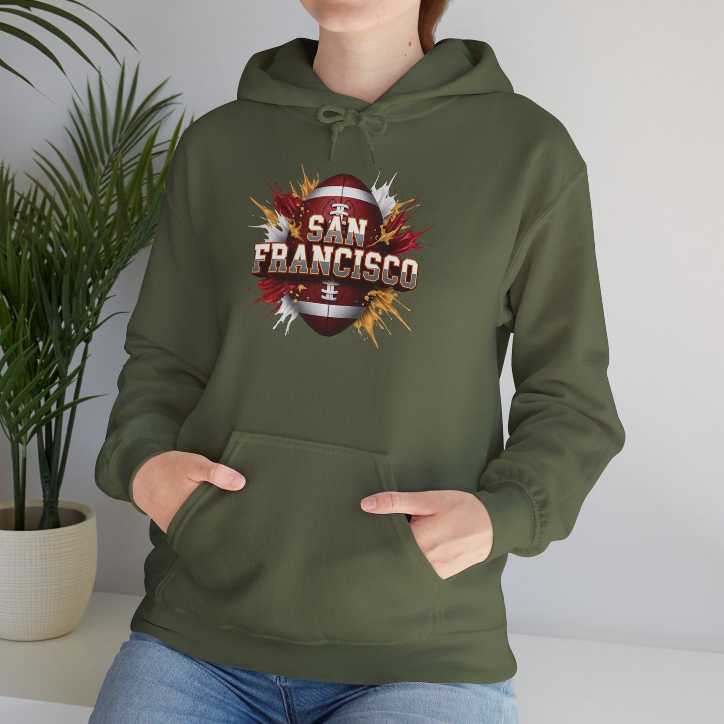 San Francisco Football Hoodie, San Francisco Team Hoodie, Football Gift for San Francisco Fans, Game Day Sports Fan Apparel, Football Fan