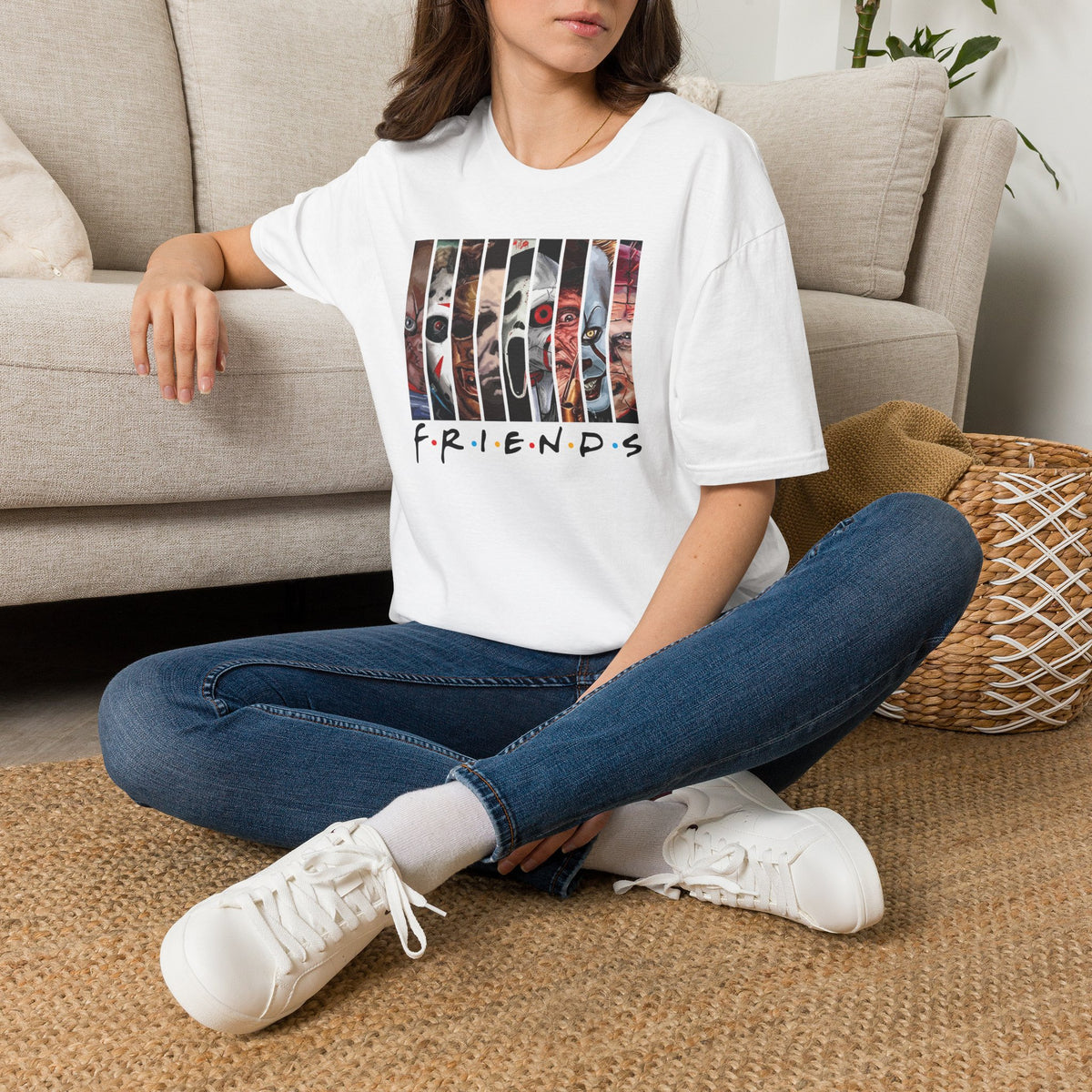 Horror Movie Villains Halloween Friends Softstyle T-Shirt, Scary Movie Tee, Halloween Shirt, Horror Movie Fan Gift, Horror Movie Characters