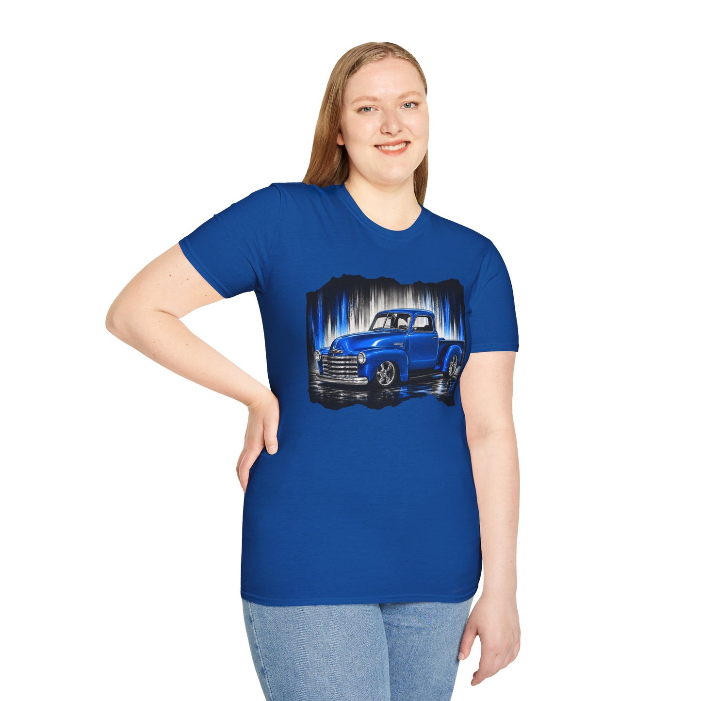 Vintage Truck Shirt, Blue Pickup Truck Tee, Classic Truck Graphic Shirt, Truck Enthusiast Gift, Retro Auto Unisex Tee