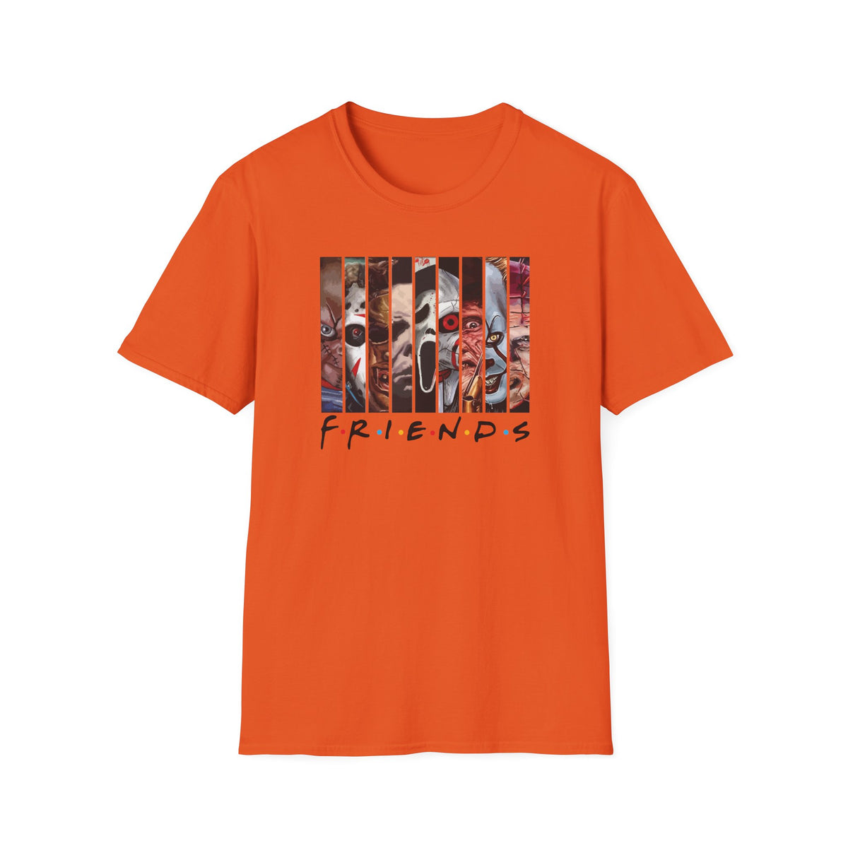 Horror Movie Villains Halloween Friends Softstyle T-Shirt, Scary Movie Tee, Halloween Shirt, Horror Movie Fan Gift, Horror Movie Characters