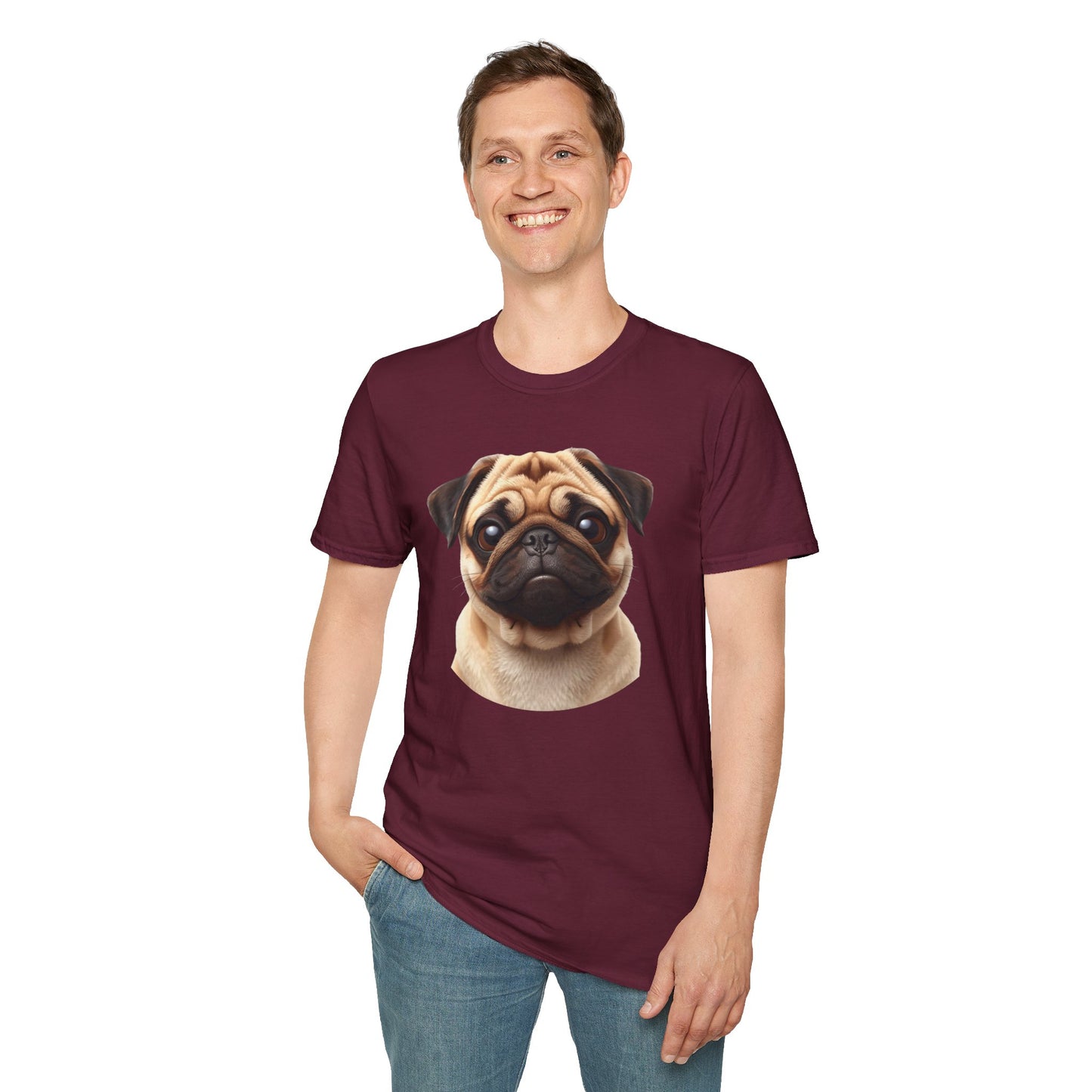 Pug Dog Portrait Shirt – Pug Dog Lover Gift, Cute Dog Mom Tee, Dog Dad Shirt, Pet Breed Apparel