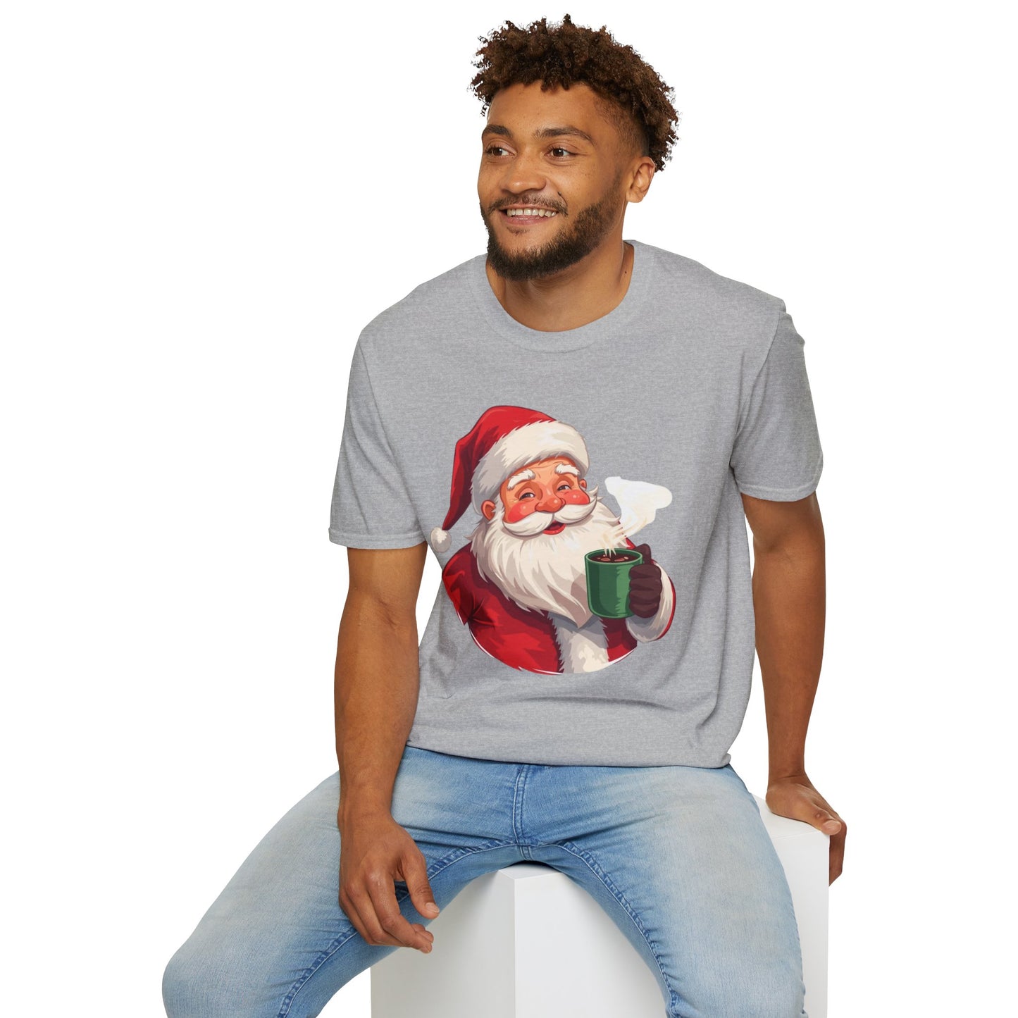 Santa enjoying Hot Chocolate Shirt, Family Christmas Shirts, Christmas T Shirt, Holiday Shirt, Cute Xmas Shirt for the family, Holiday Gift