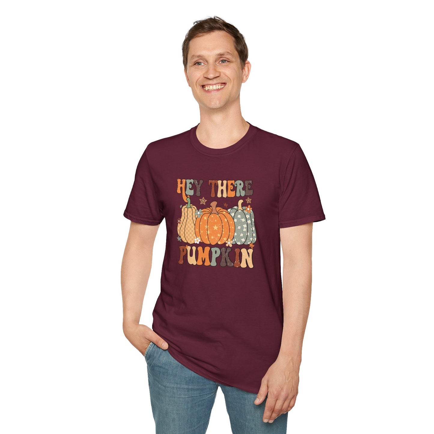 Hey There Pumpkin Fall T-Shirt - Cute Women's Autumn Tee, Thanksgiving Shirt, Pumpkin Thanksgiving Tee, Cozy Fall Tee for Her, Friendsgiving