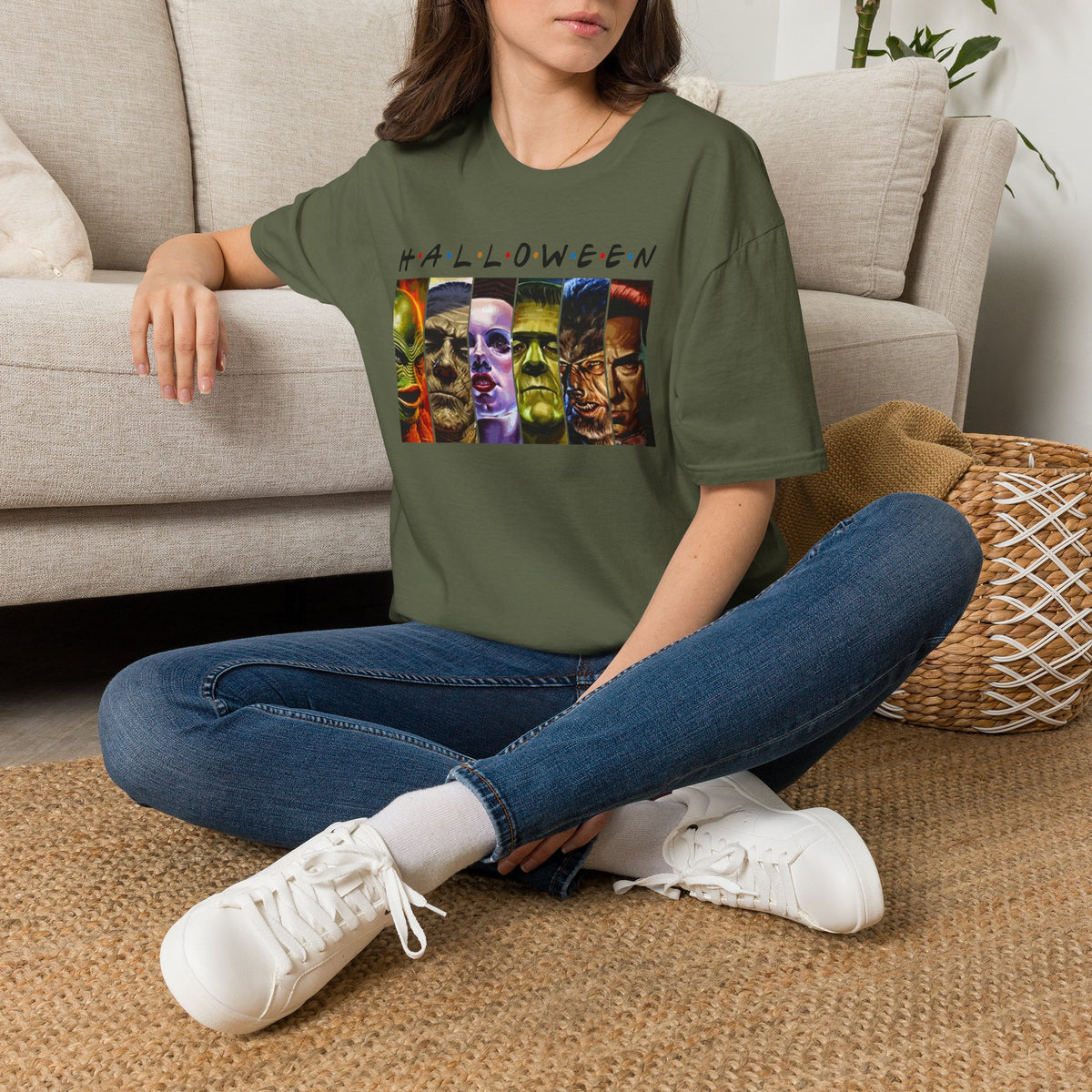 Monster Movie Villains Halloween Softstyle T-Shirt, Scary Movie Tee, Halloween Shirt, Horror Movie Fan Gift, Monster Movie Characters