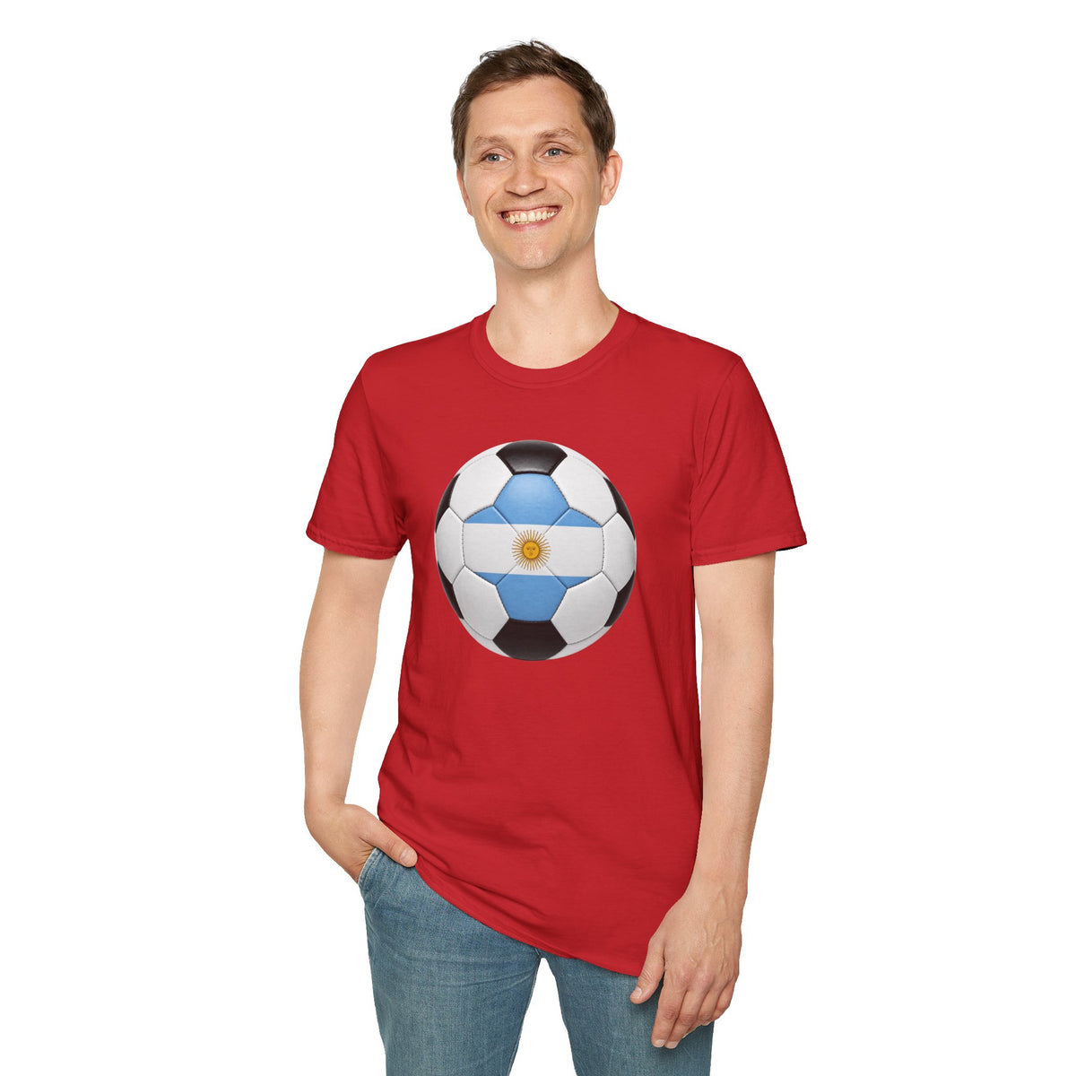 Argentina Soccer Ball Shirt, Argentina Futbol Tee, Light Blue White Soccer T-Shirt, Game Day Fan Shirt, Sports Gift