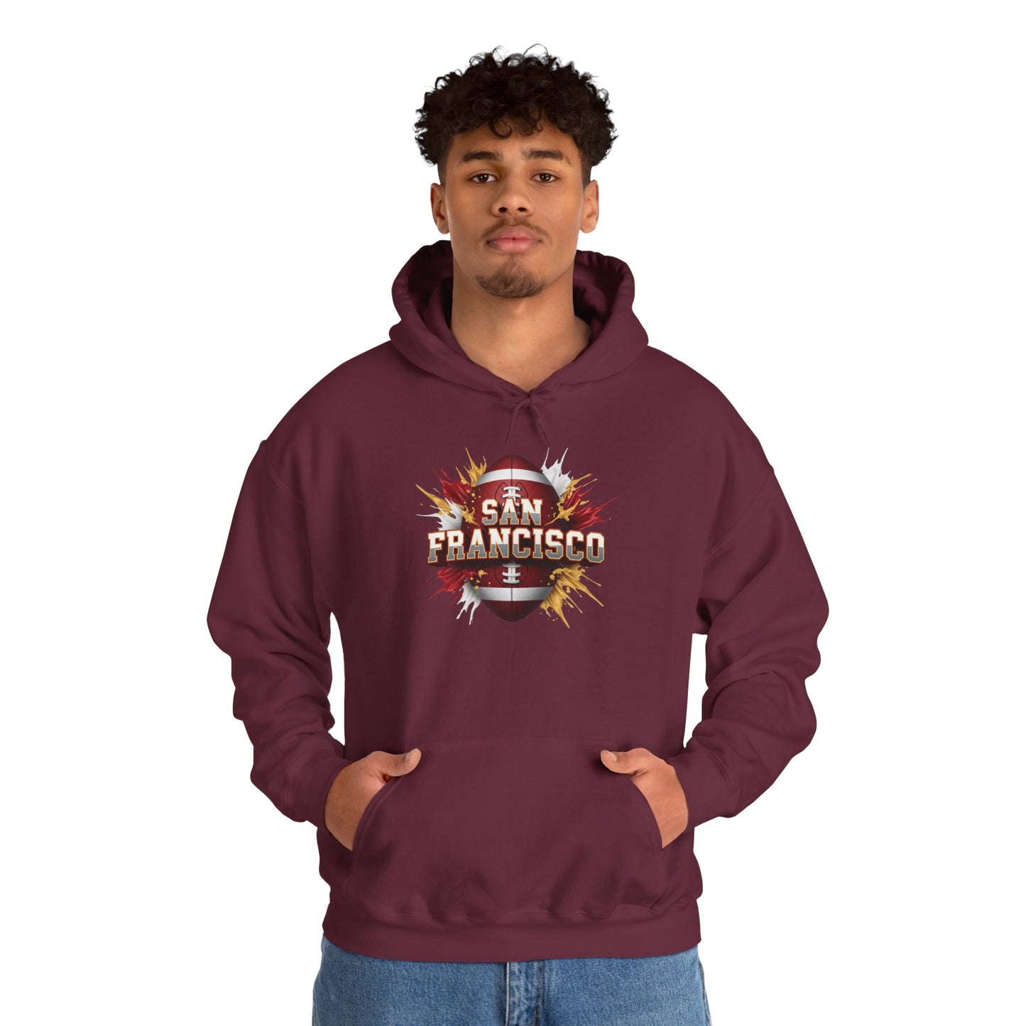 San Francisco Football Hoodie, San Francisco Team Hoodie, Football Gift for San Francisco Fans, Game Day Sports Fan Apparel, Football Fan