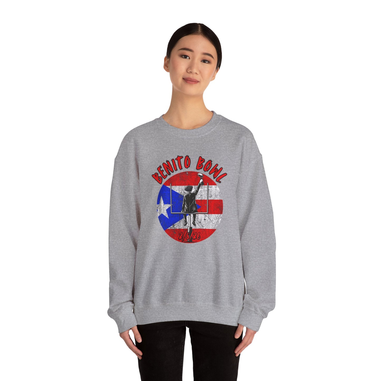 Benito Bowl 2/8/26 Sweatshirt – Puerto Rico Heritage, Boricua Pride Football Fan Sweatshirt