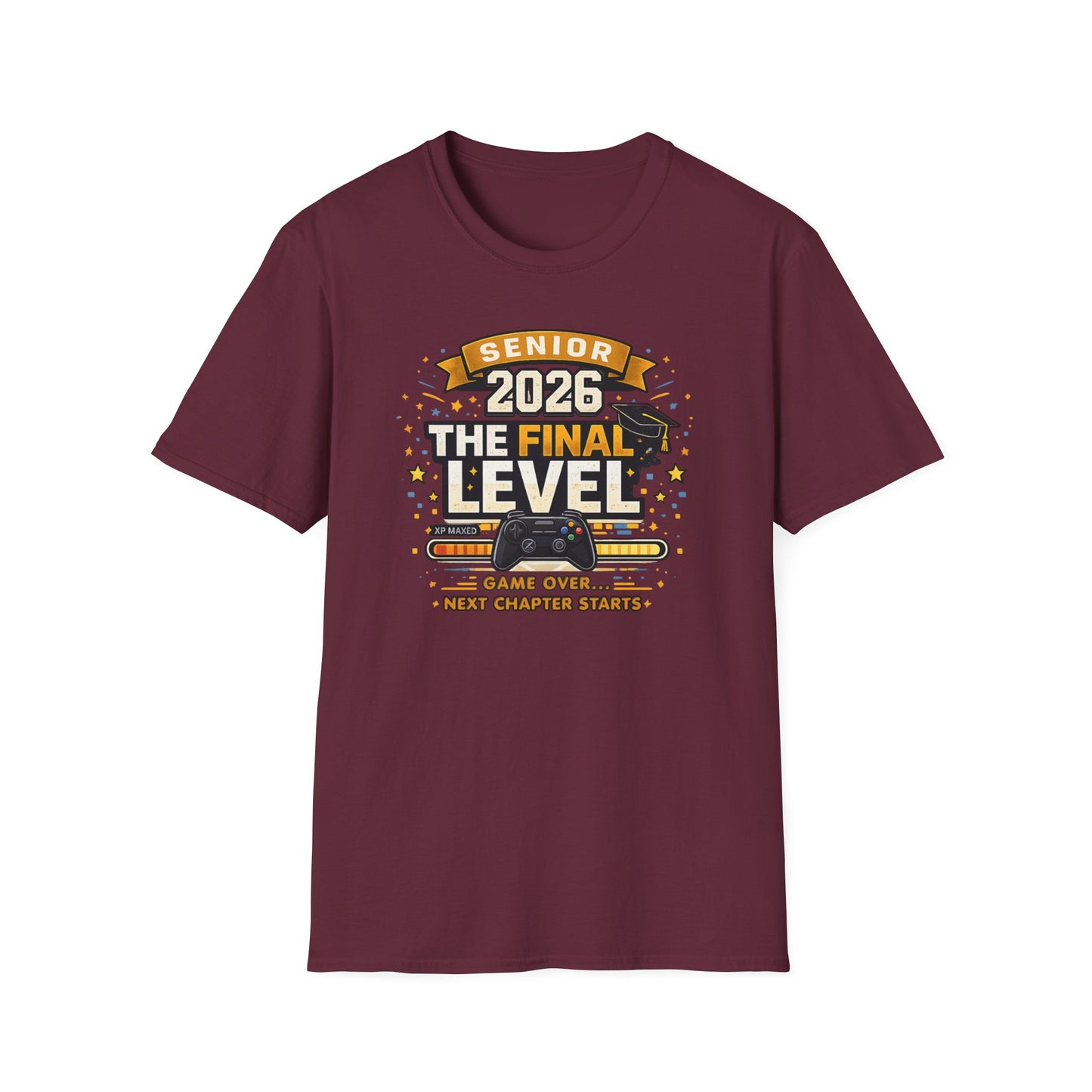 Senior 2026 The Final Level Gamer Graduation T-Shirt, Class of 2026 Game Over Next Chapter Starts Tee for Boys Girls Grad