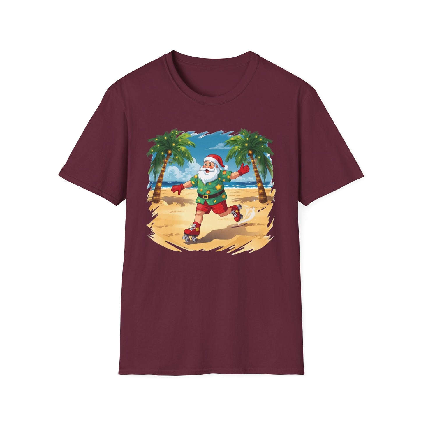 Tropical Santa skating shirt, Family Christmas Shirts, Christmas T Shirt, Holiday Shirt, Cute Xmas Shirt for the family, Holiday Gift