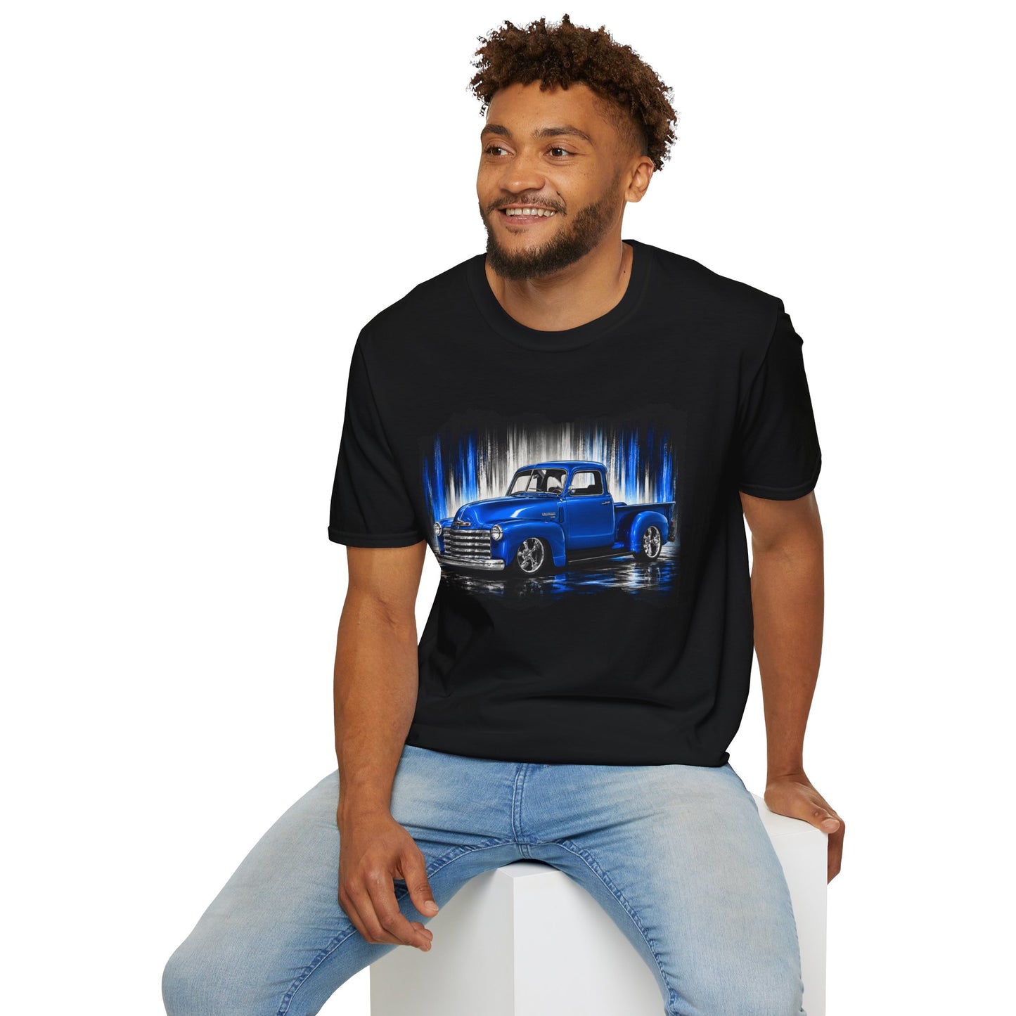 Vintage Truck Shirt, Blue Pickup Truck Tee, Classic Truck Graphic Shirt, Truck Enthusiast Gift, Retro Auto Unisex Tee
